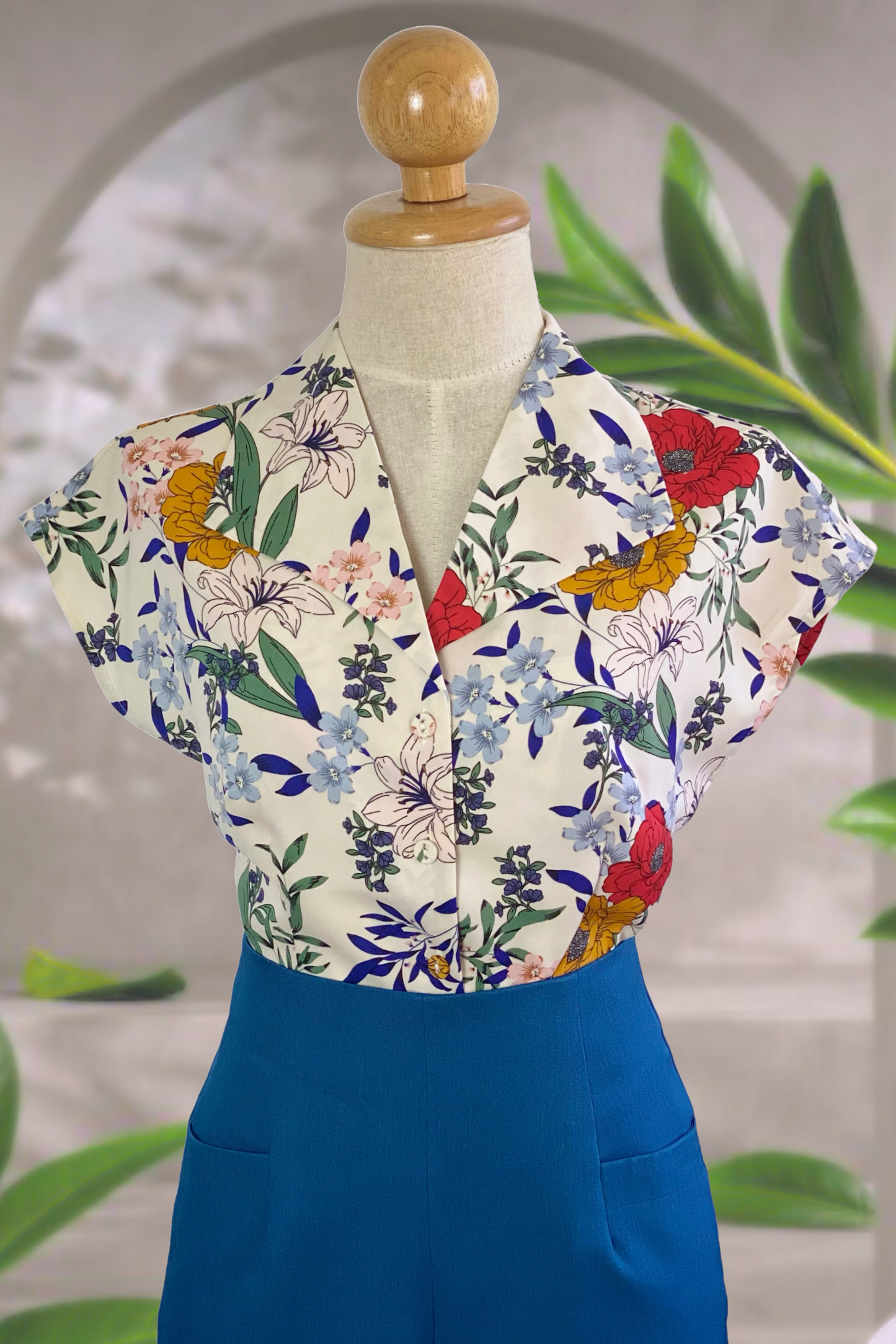 ROCKABILLY VINTAGE SHIRT IN ANTIQUE FLORA