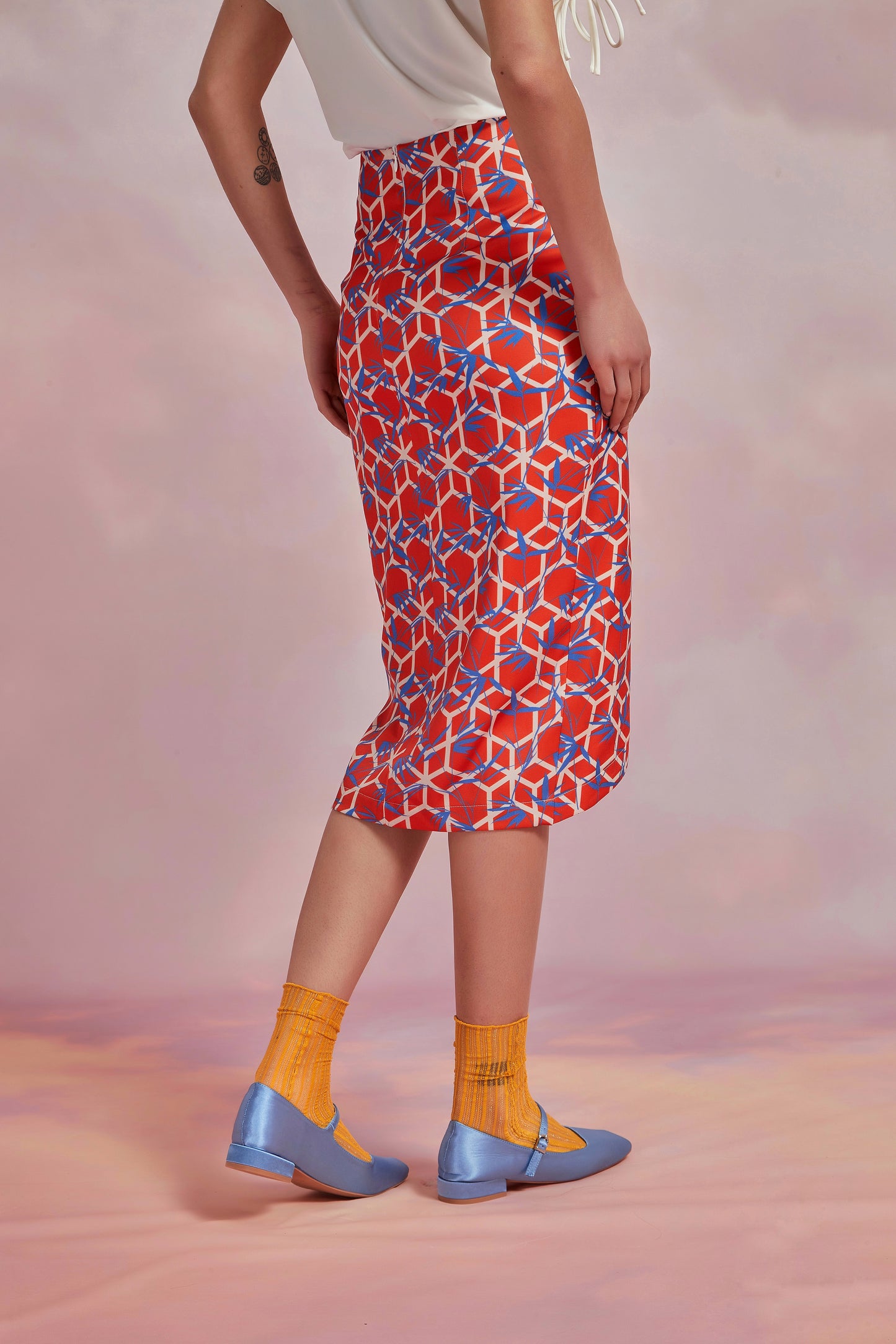 HANABIRA SKIRT ROUGE BAMBOO