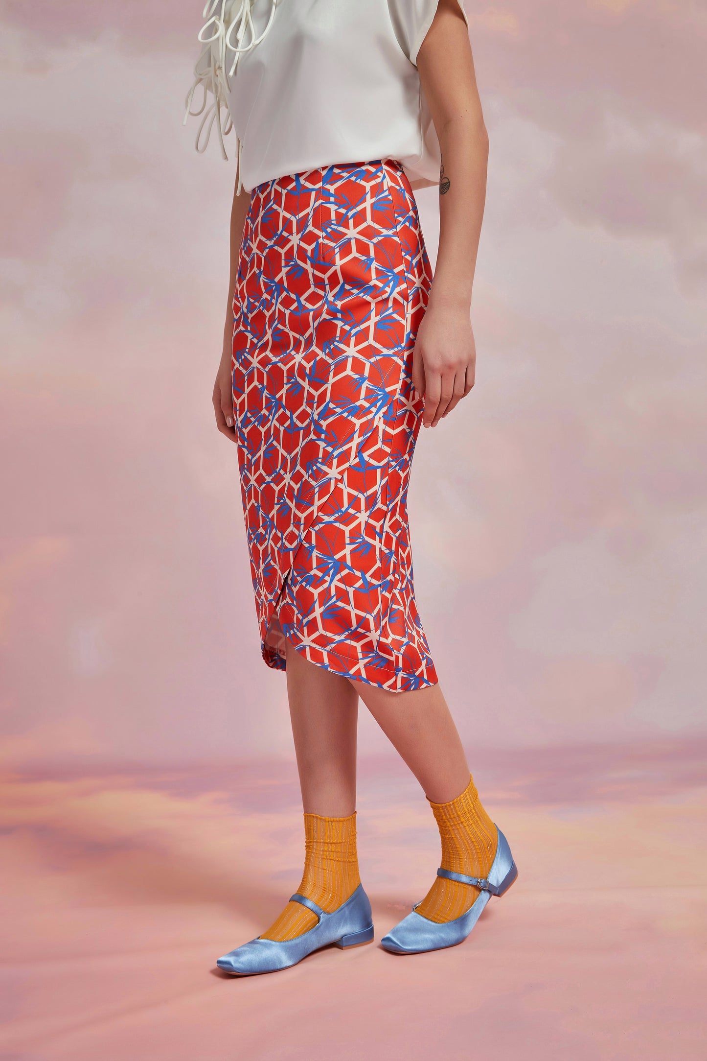 HANABIRA SKIRT ROUGE BAMBOO