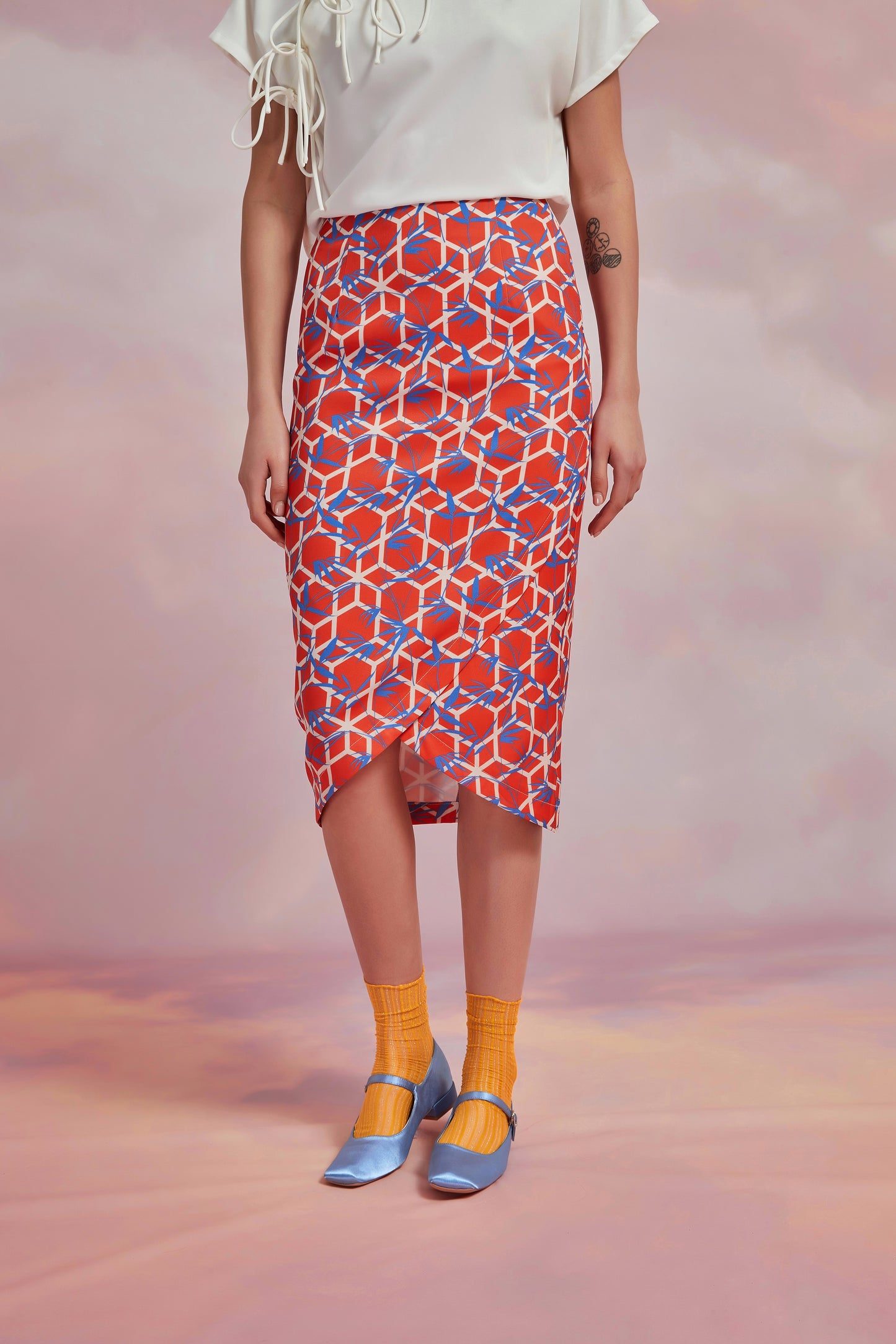 HANABIRA SKIRT ROUGE BAMBOO