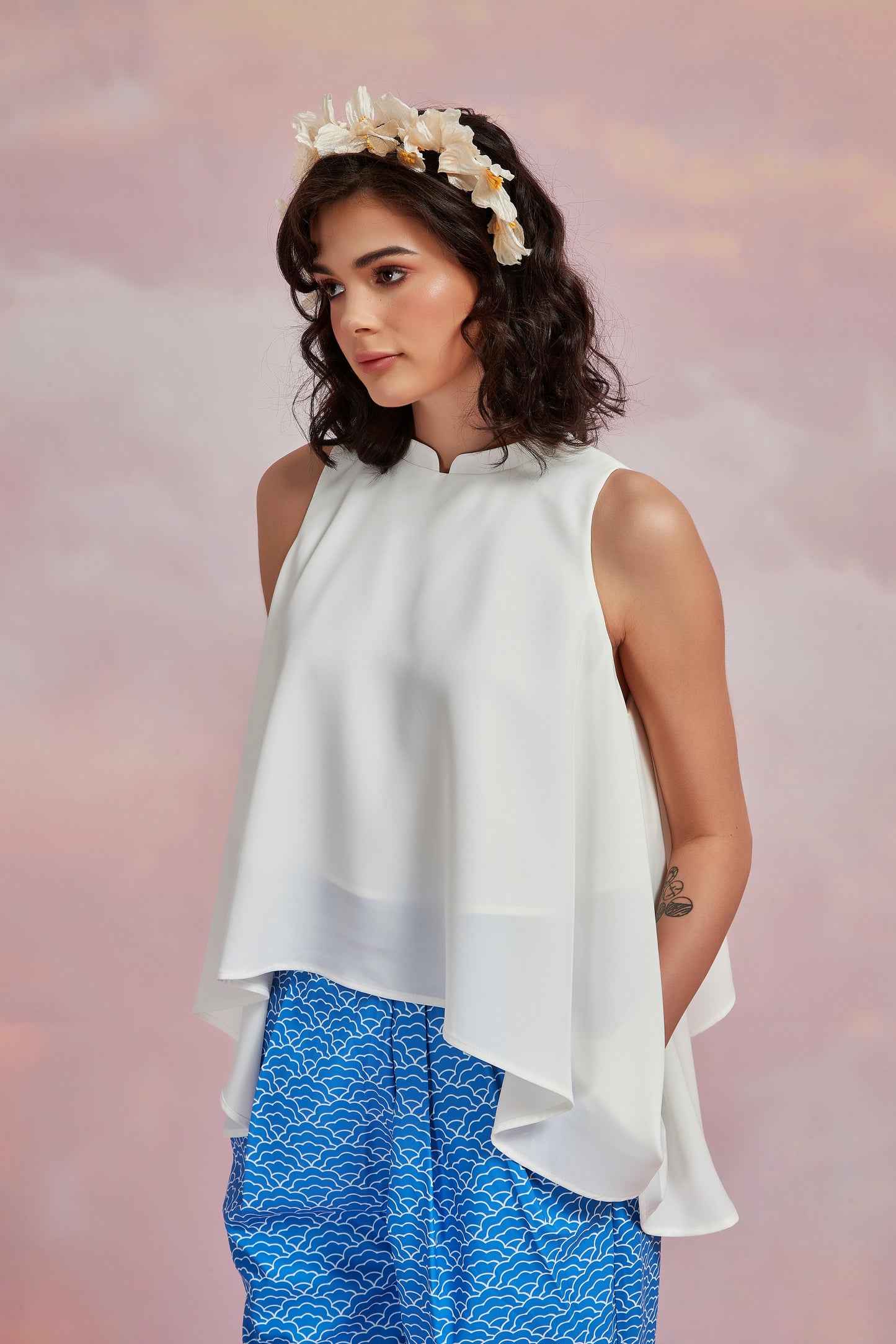 MANDARINE TOP IN IVORIE