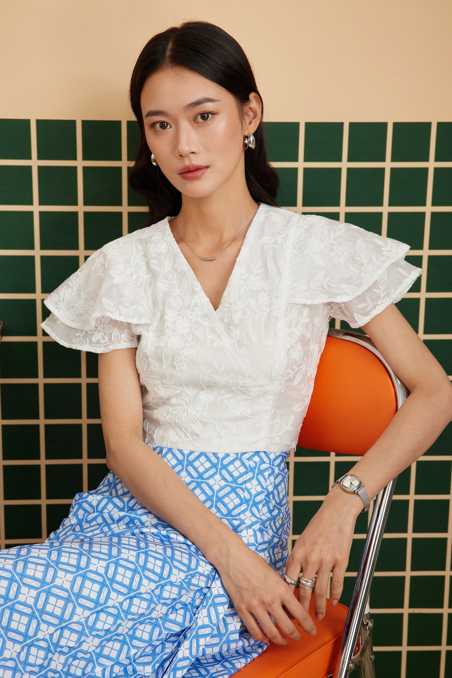 PHOENIX TOP IN BRODERIE