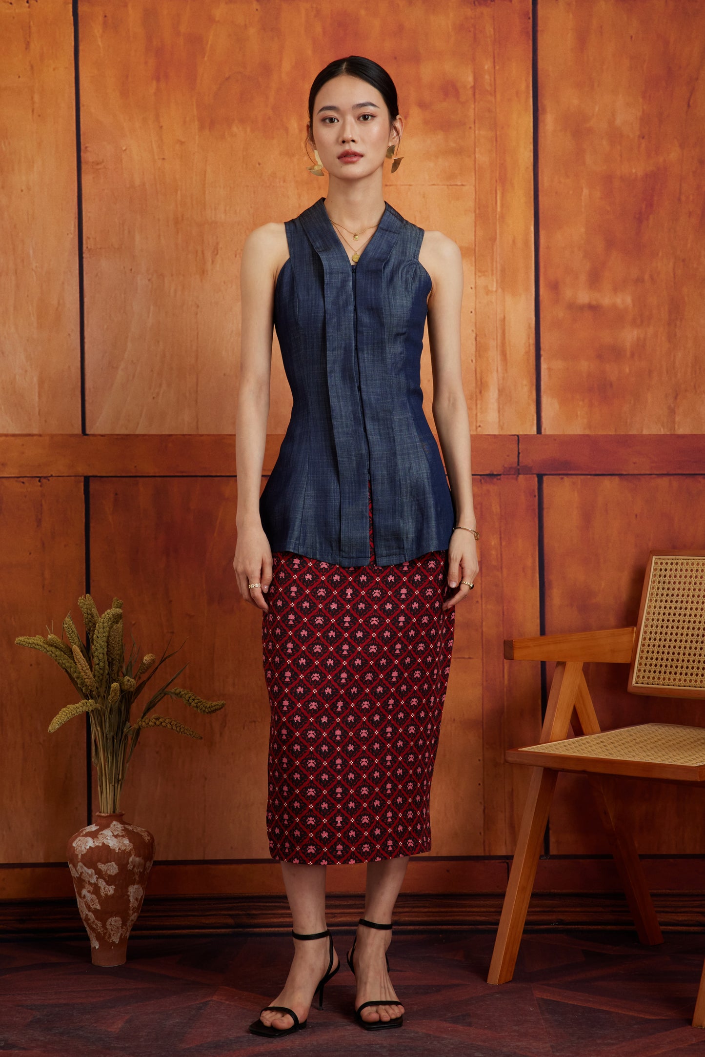 KEBAYA PANJANG IN DARKWASH DENIM