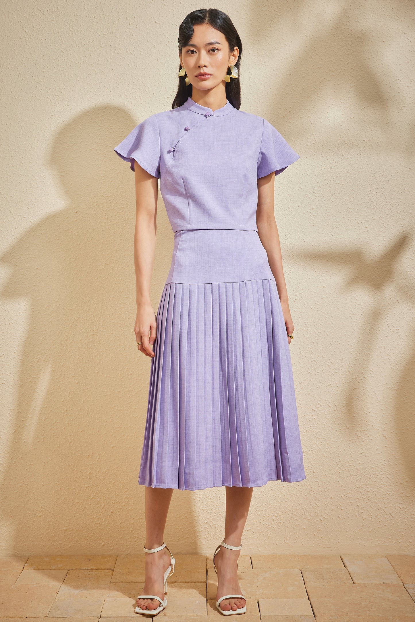 PLISSER SKIRT IN IMPERIAL HAZE