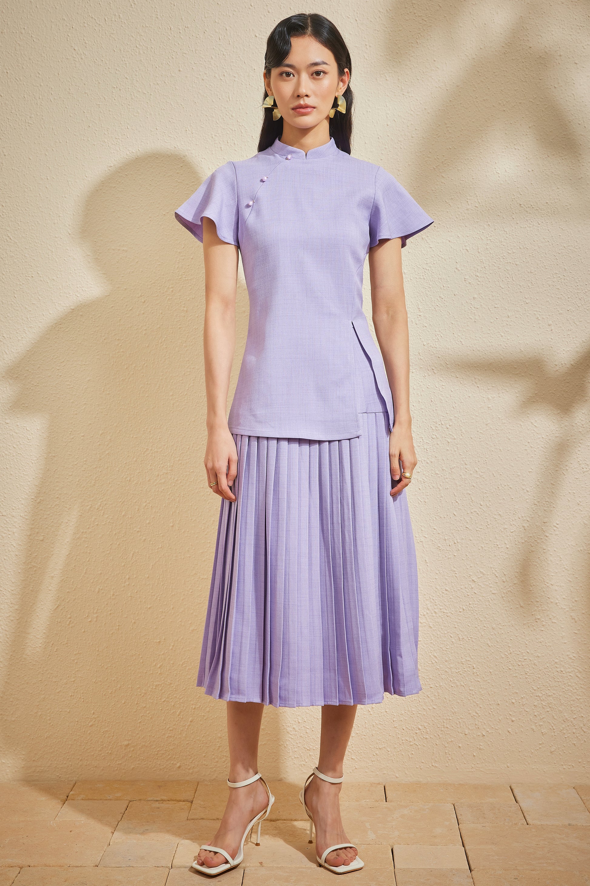 PLISSER SKIRT IN IMPERIAL HAZE