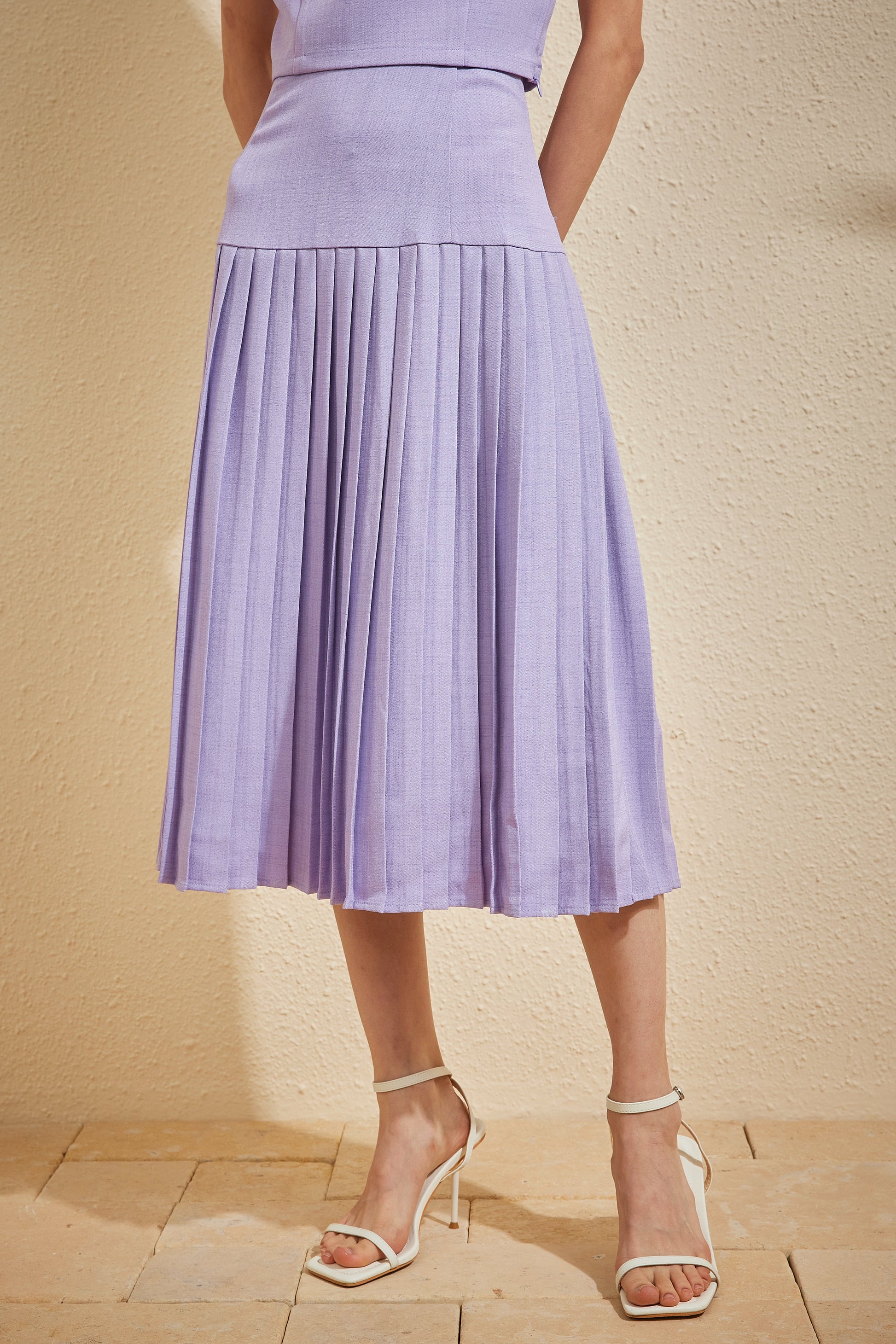 PLISSER SKIRT IN IMPERIAL HAZE