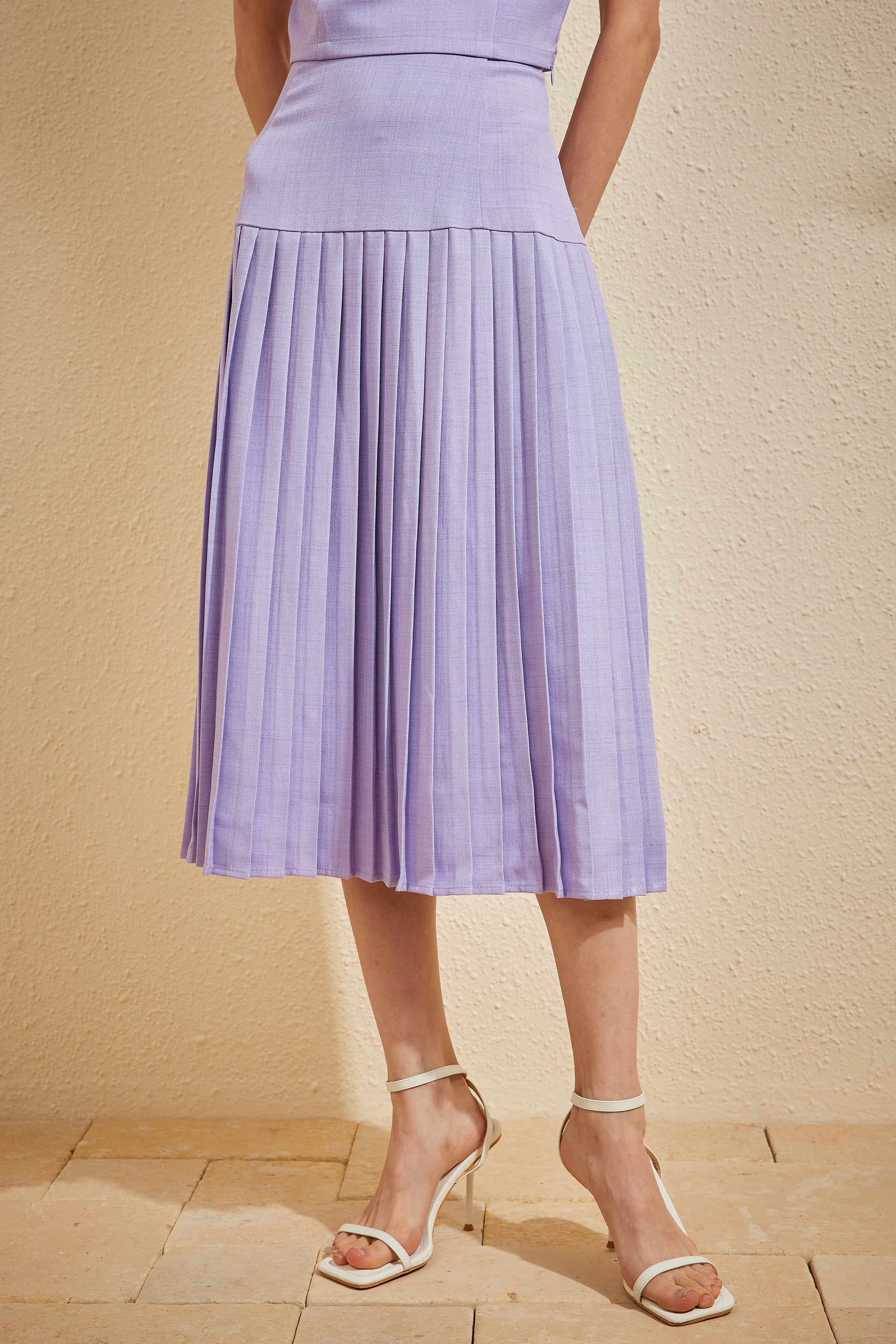 PLISSER SKIRT IN IMPERIAL HAZE