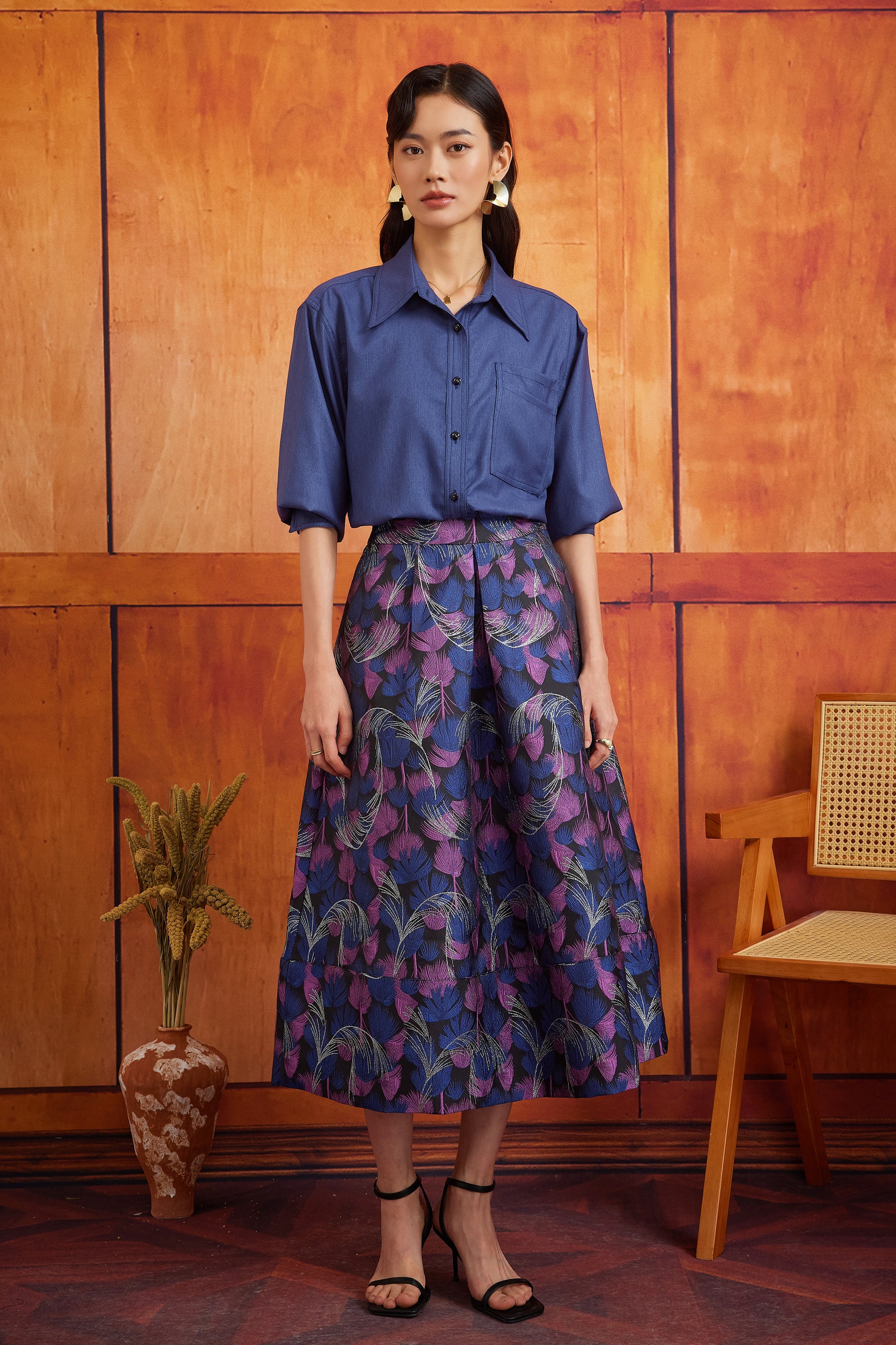 HANA SKIRT IN DARK WISTERIA