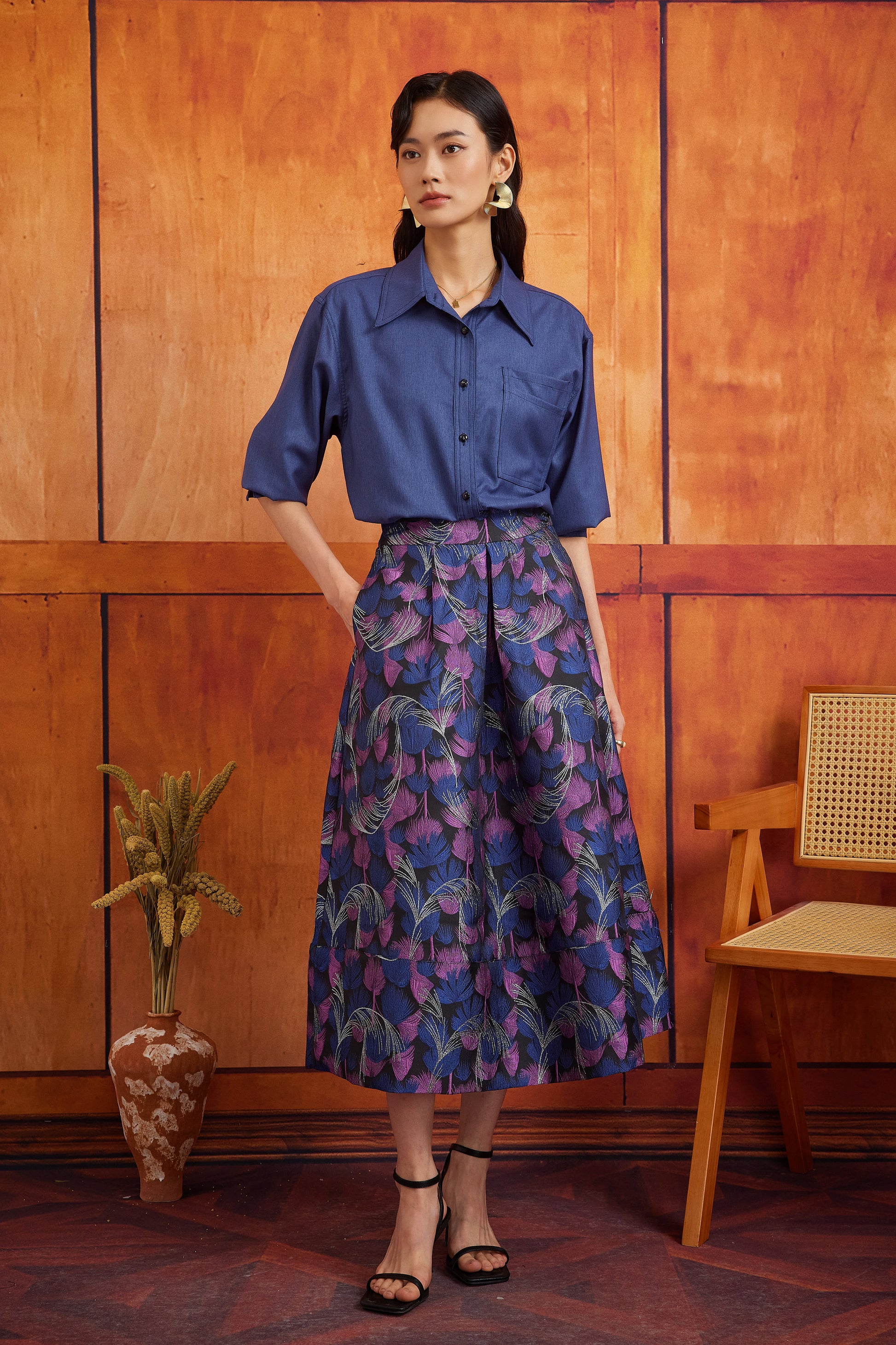 HANA SKIRT IN DARK WISTERIA