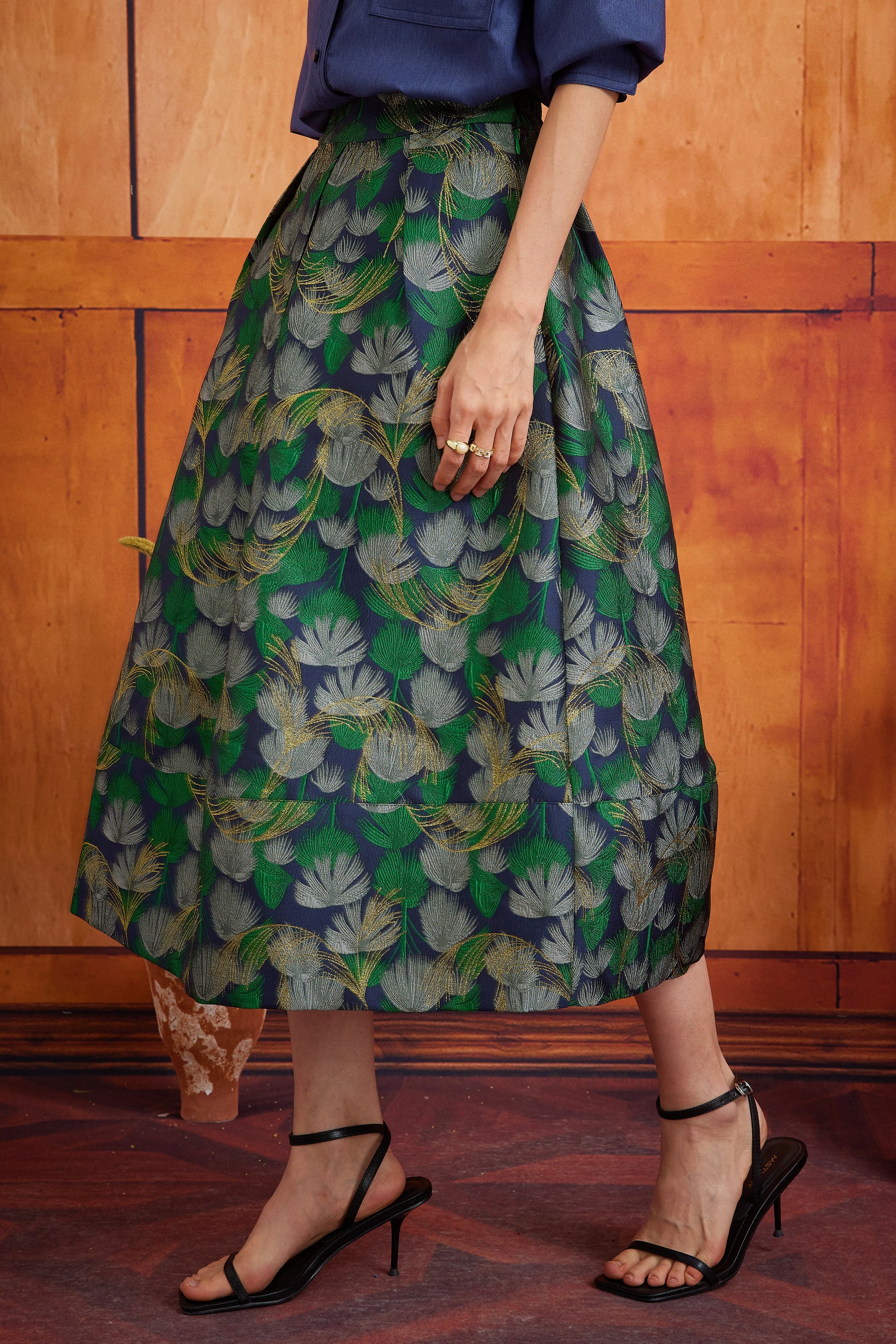 HANA SKIRT IN MIDNIGHT PINE