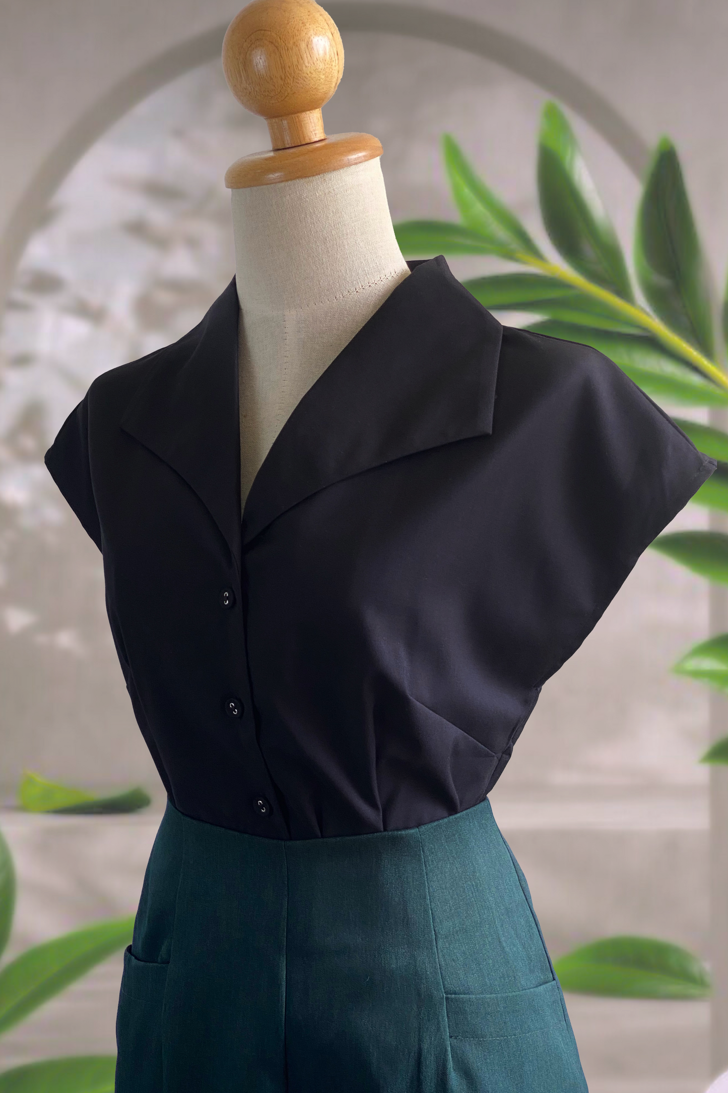 ROCKABILLY VINTAGE SHIRT IN NOIR