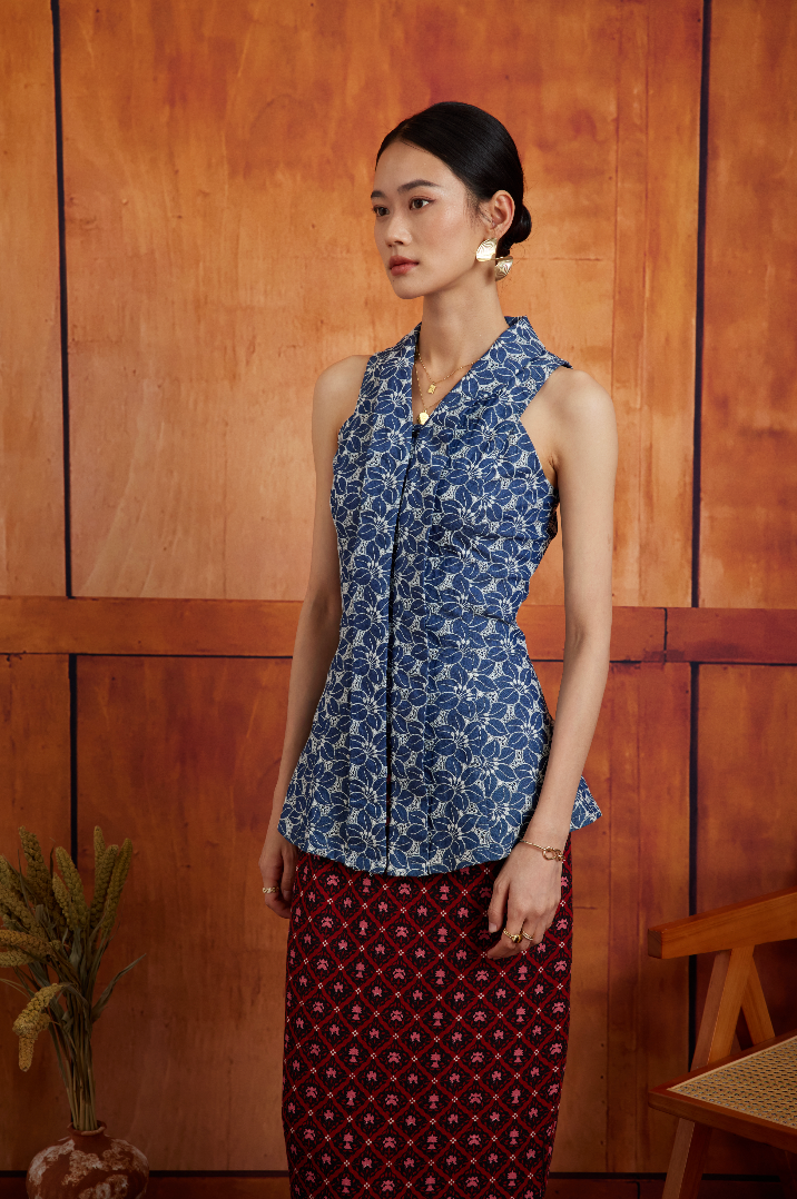 KEBAYA PANJANG IN NAVY AZALEA