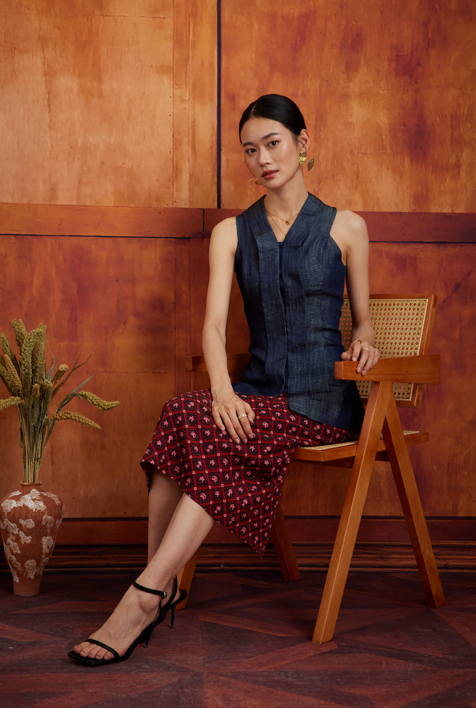 KEBAYA PANJANG IN DARKWASH DENIM