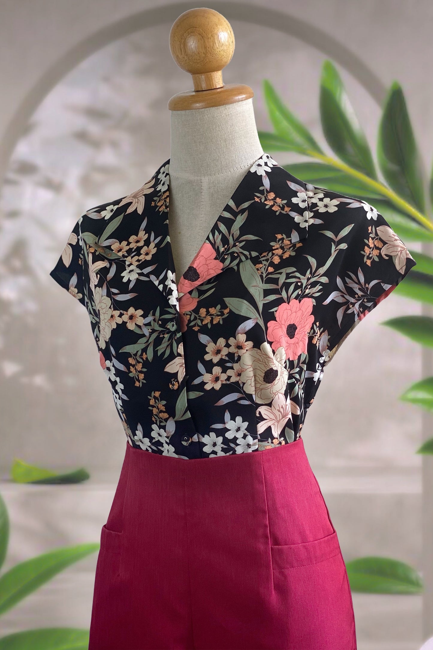 ROCKABILLY VINTAGE SHIRT IN DAHLIA BLUME