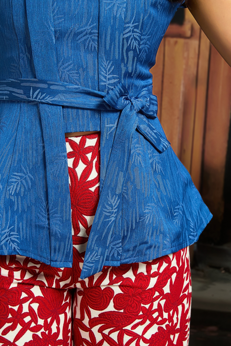 DARIA PANTS IN VERMILION FERNSONG