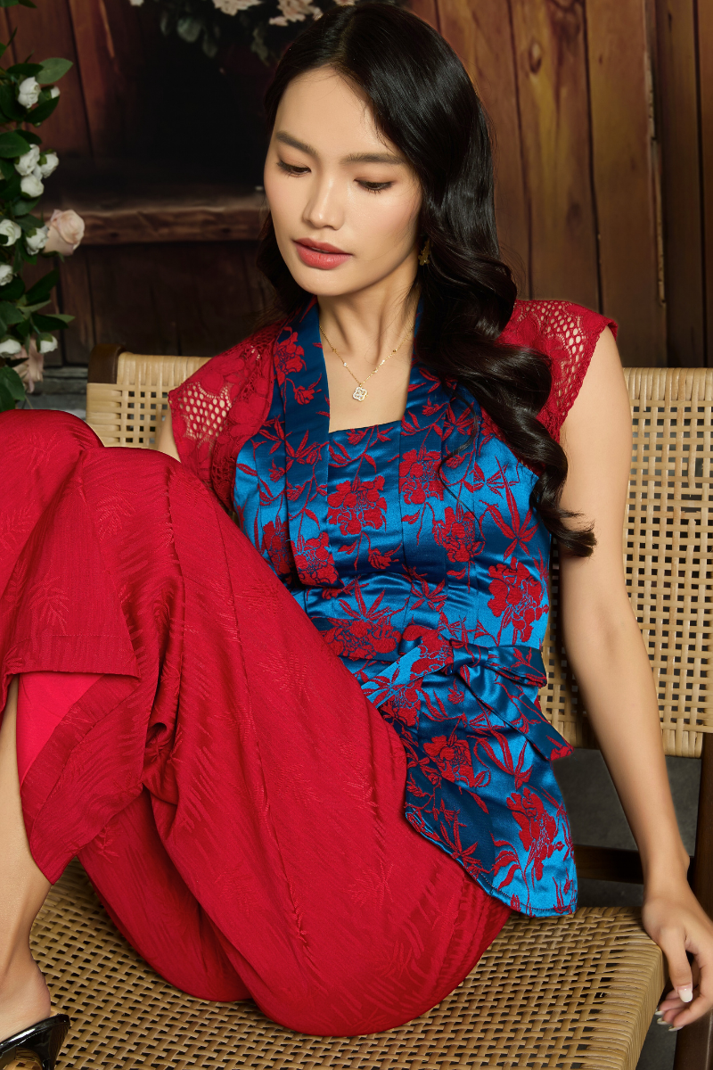 DARIA PANTS IN RED BAMBOO