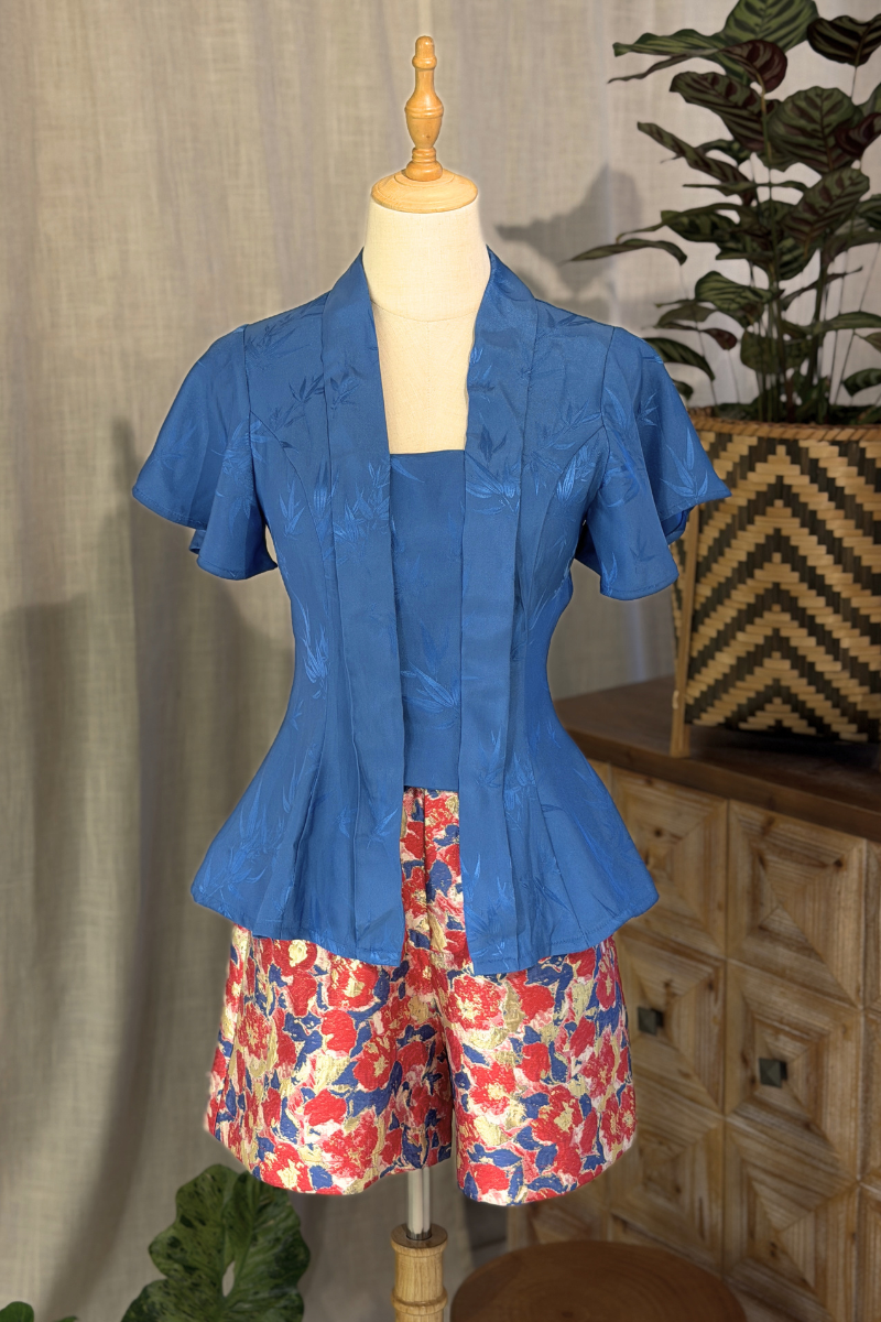 KEBAYA TOP IN SAPPHIRE BAMBOO