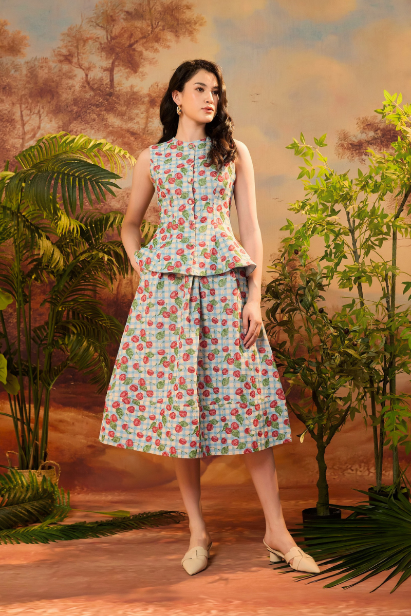 HANA SKIRT IN CERISE
