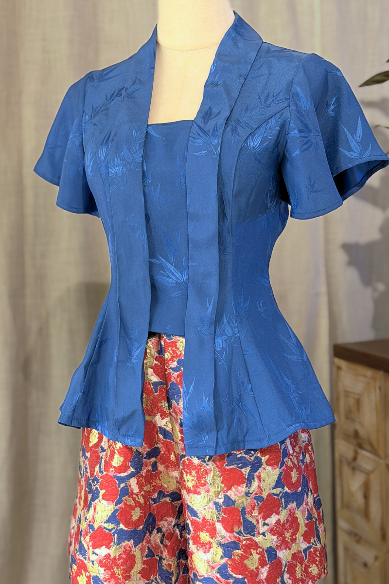 KEBAYA TOP IN SAPPHIRE BAMBOO