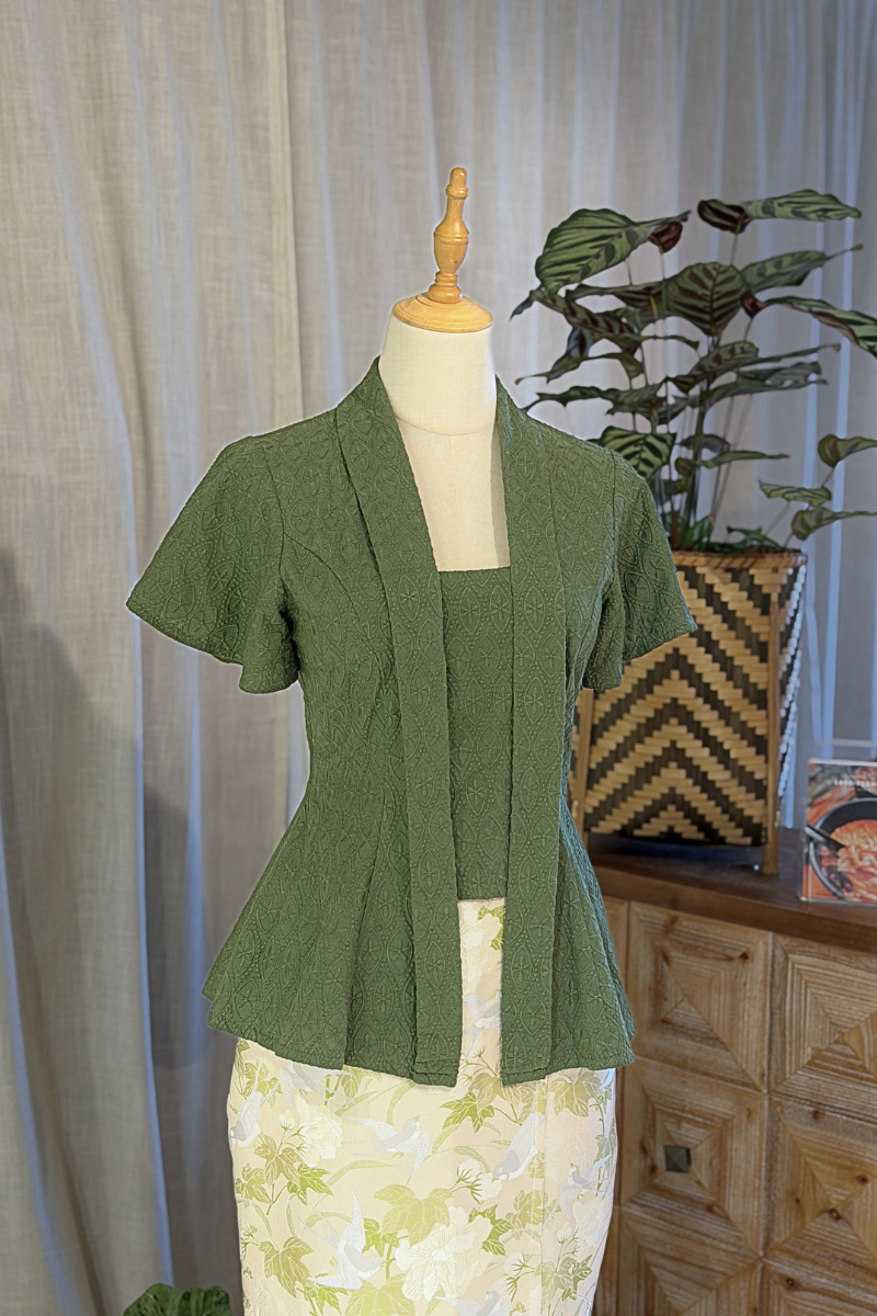 KEBAYA TOP IN RIMBUN OLIVE