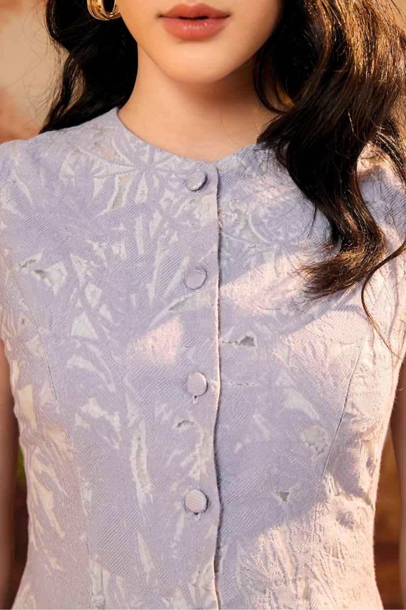 INARA VEST IN LILAC FIELDSTONE