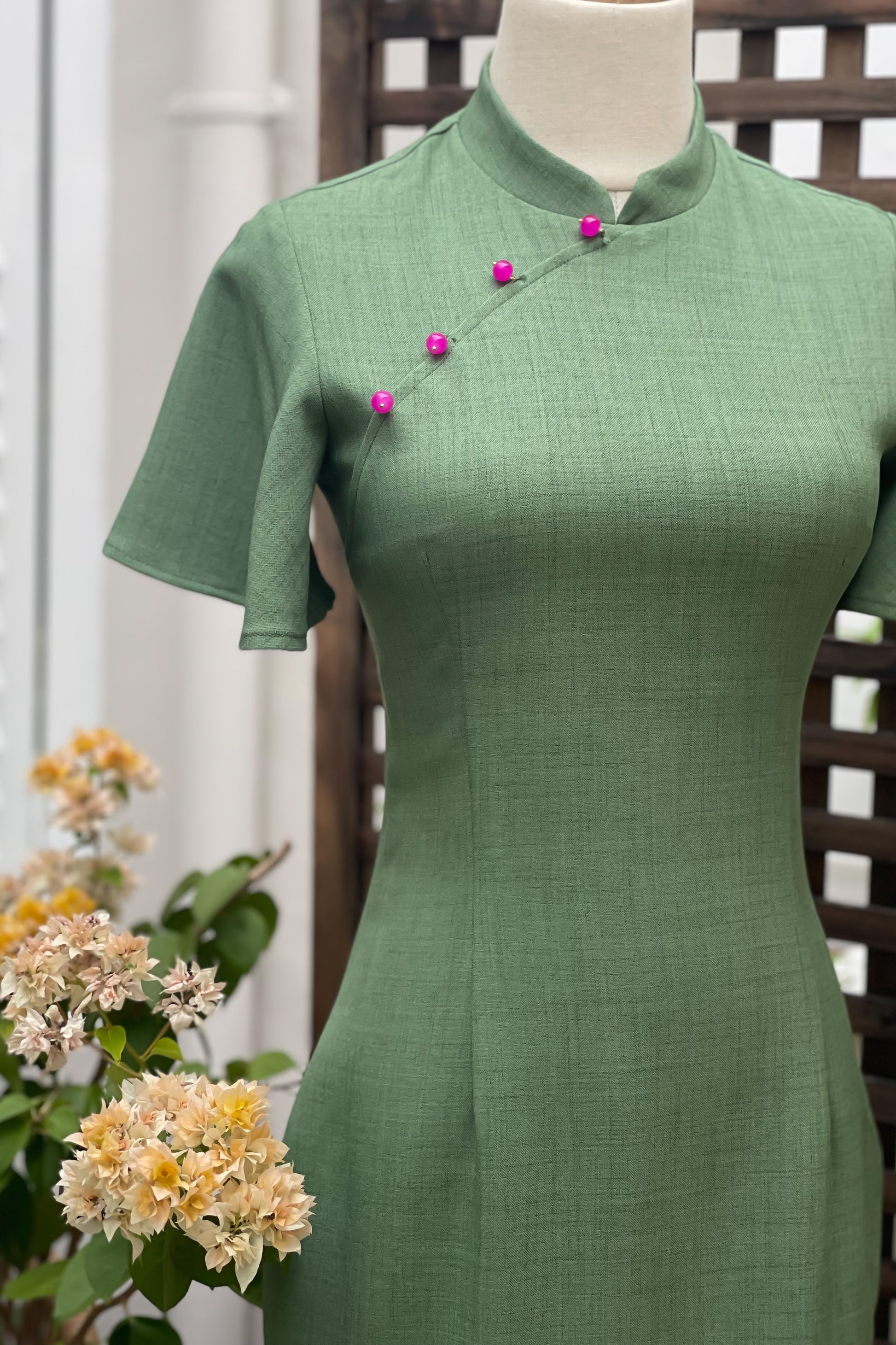 PINGYANG DRESS IN MOSS GREEN