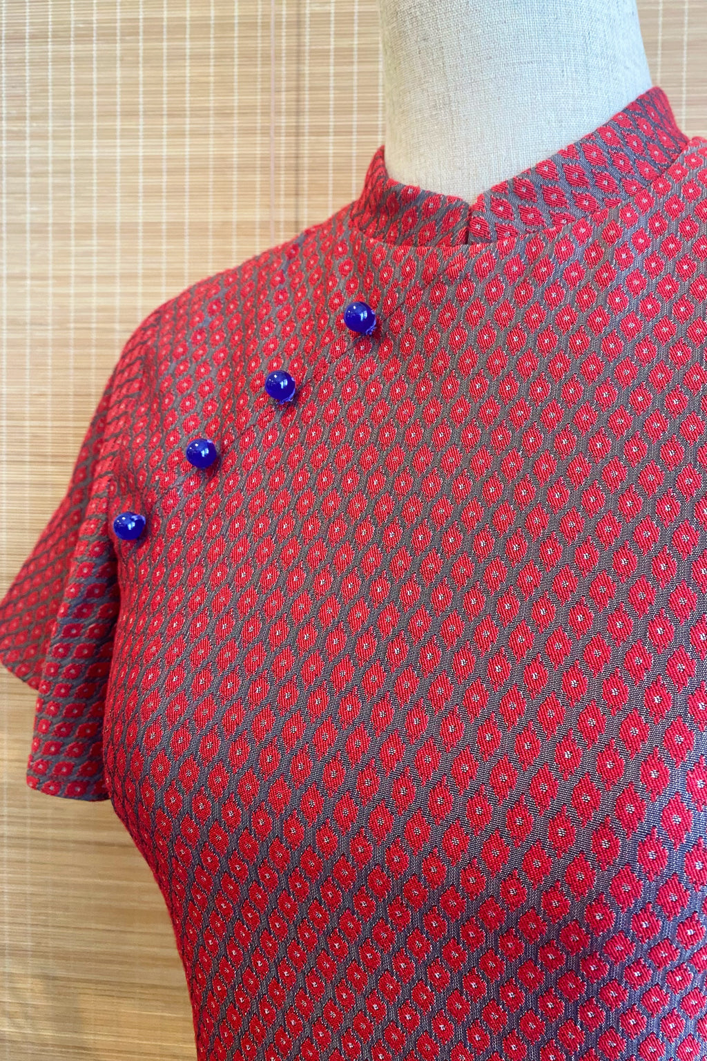 PINGYANG DRESS IN RUBY HONEYCOMB