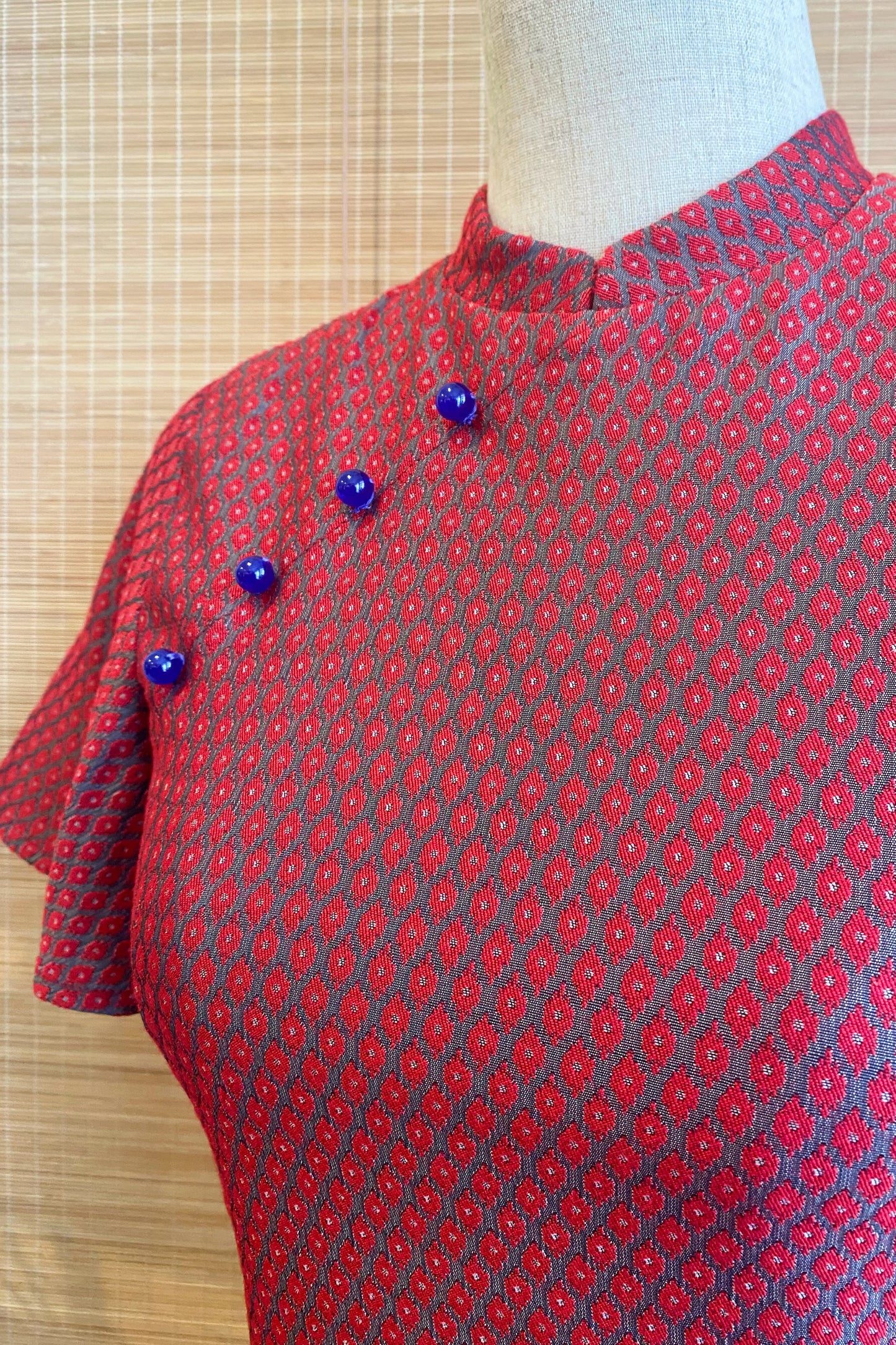 PINGYANG DRESS IN RUBY HONEYCOMB