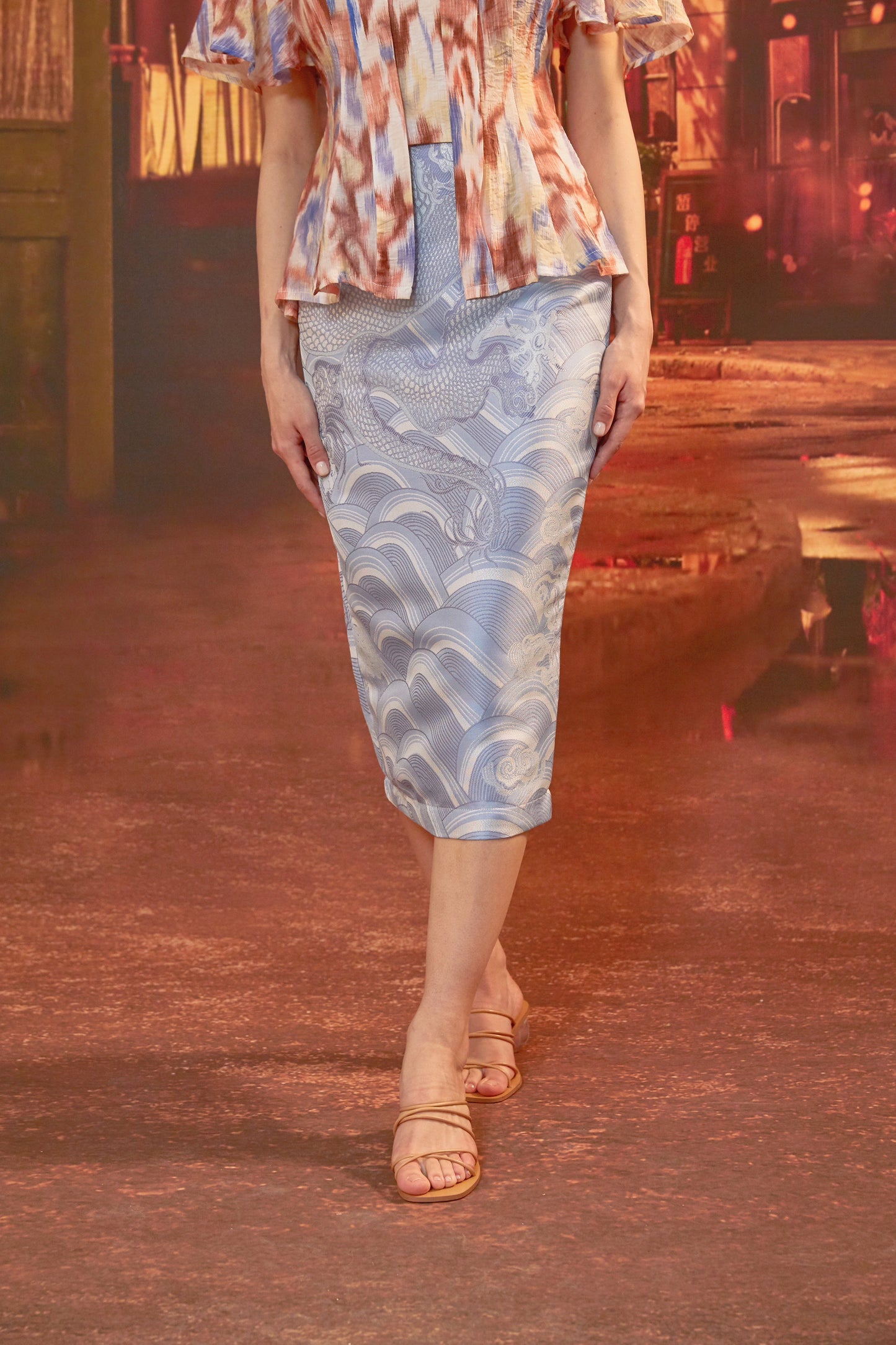 NARI SKIRT IN NAGA BLUE