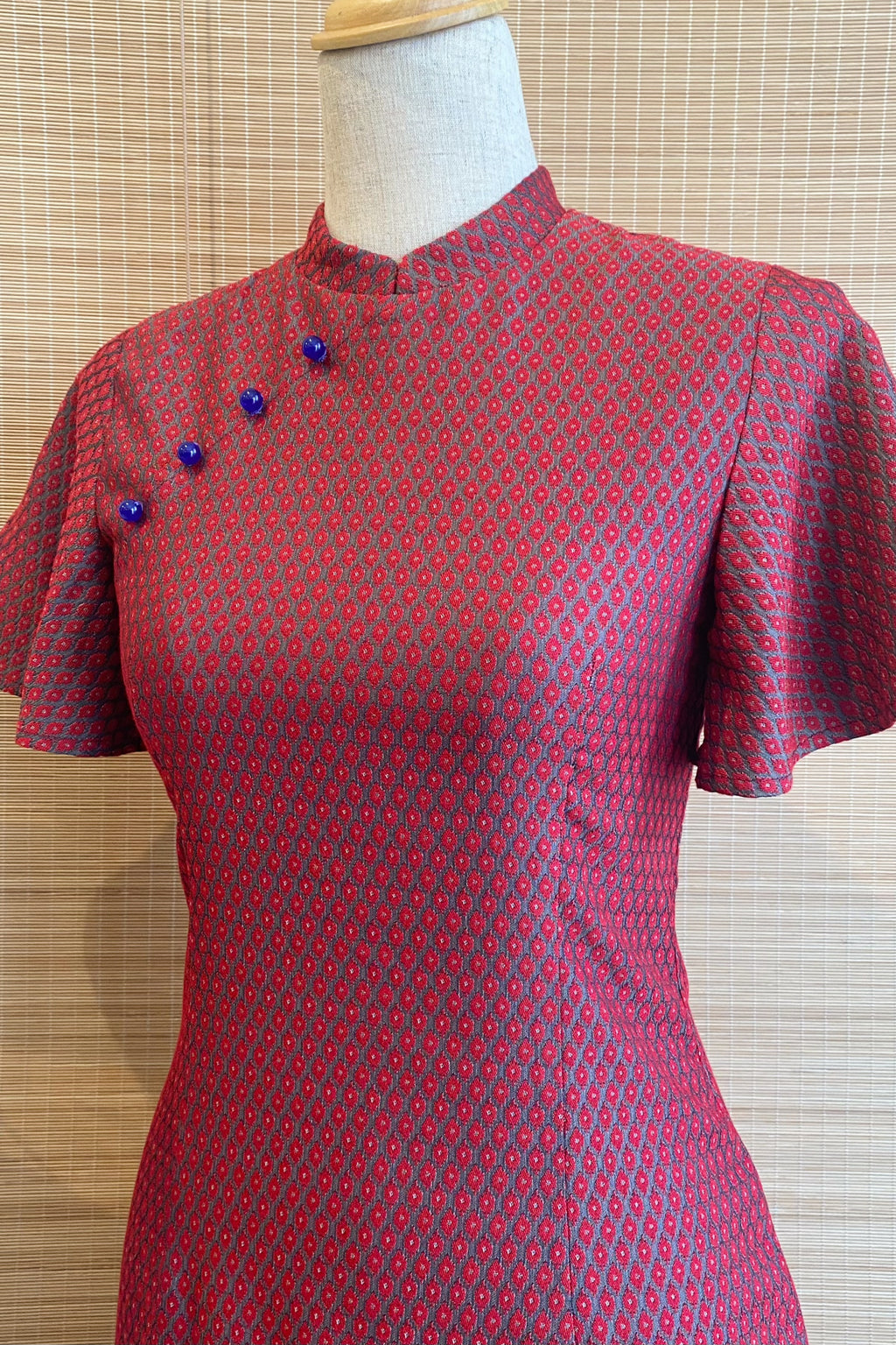 PINGYANG DRESS IN RUBY HONEYCOMB