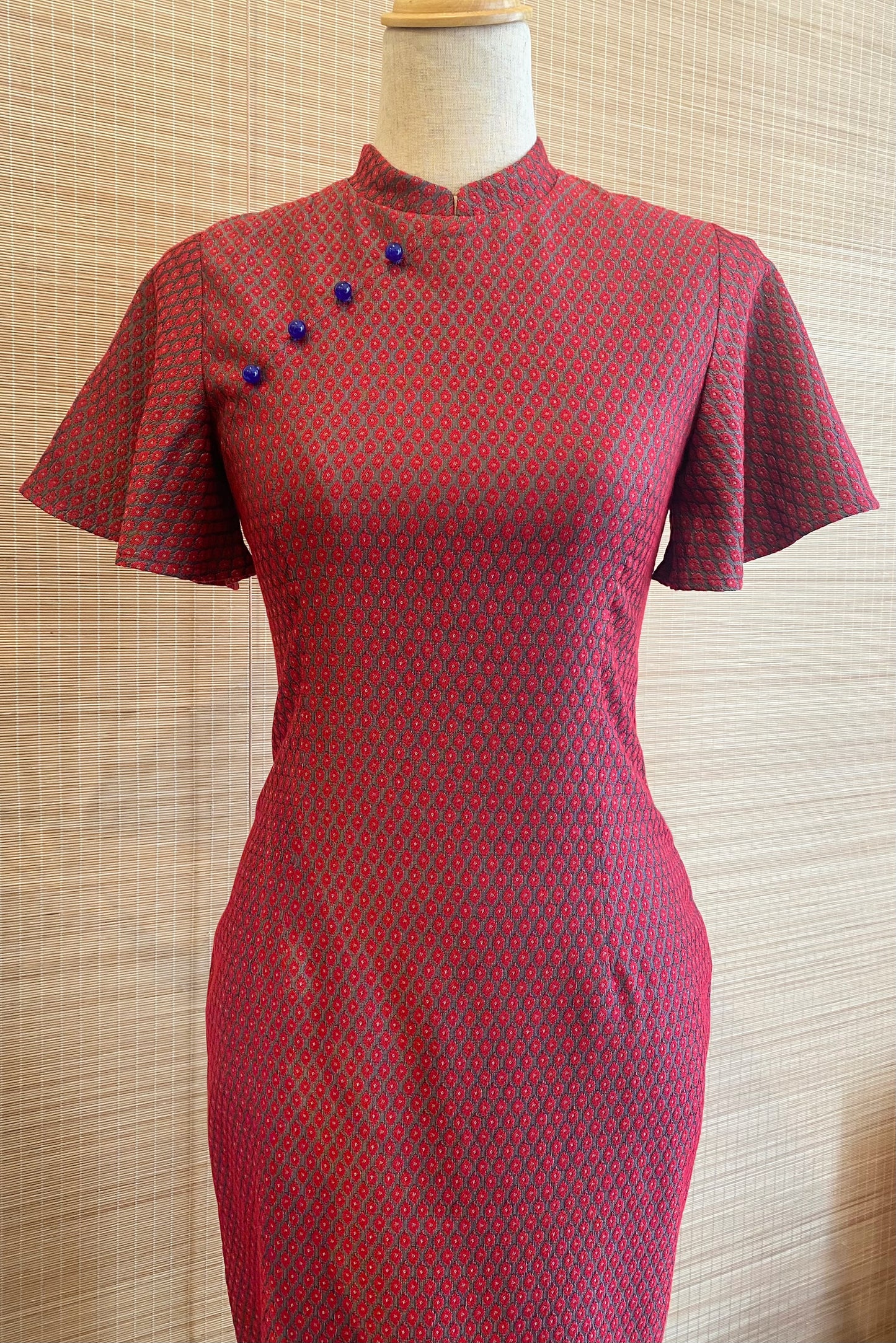 PINGYANG DRESS IN RUBY HONEYCOMB