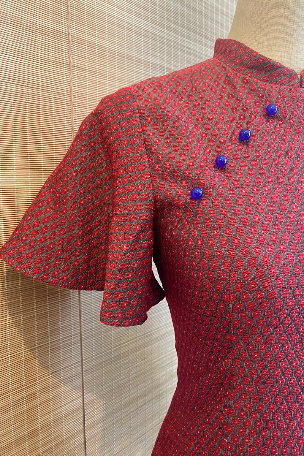 PINGYANG DRESS IN RUBY HONEYCOMB