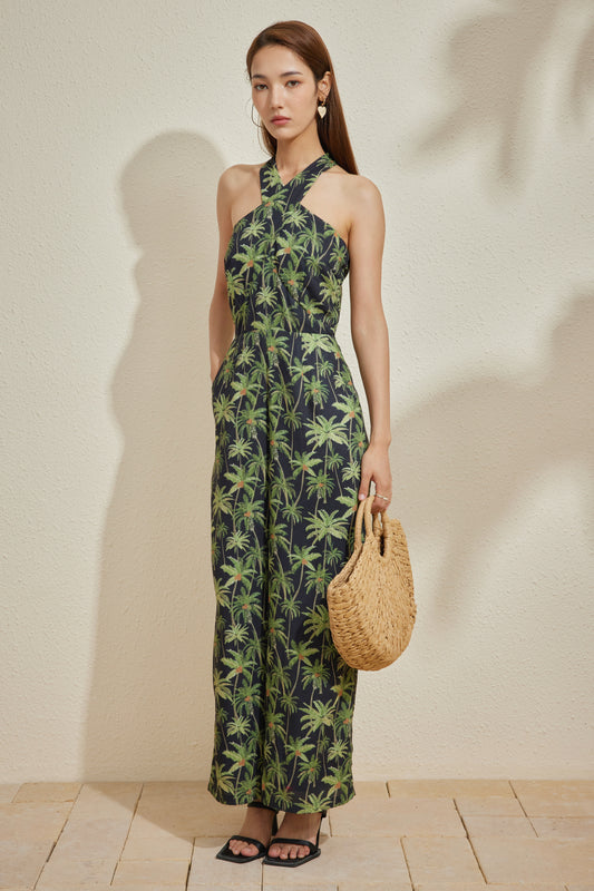 JUNO JUMPSUIT IN DARK TROPIC