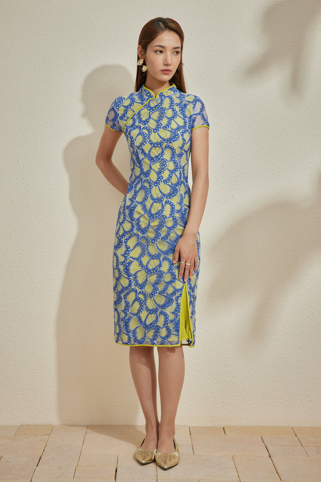 VINTAGE HSI SHIH IN NEON BUTTERFLY