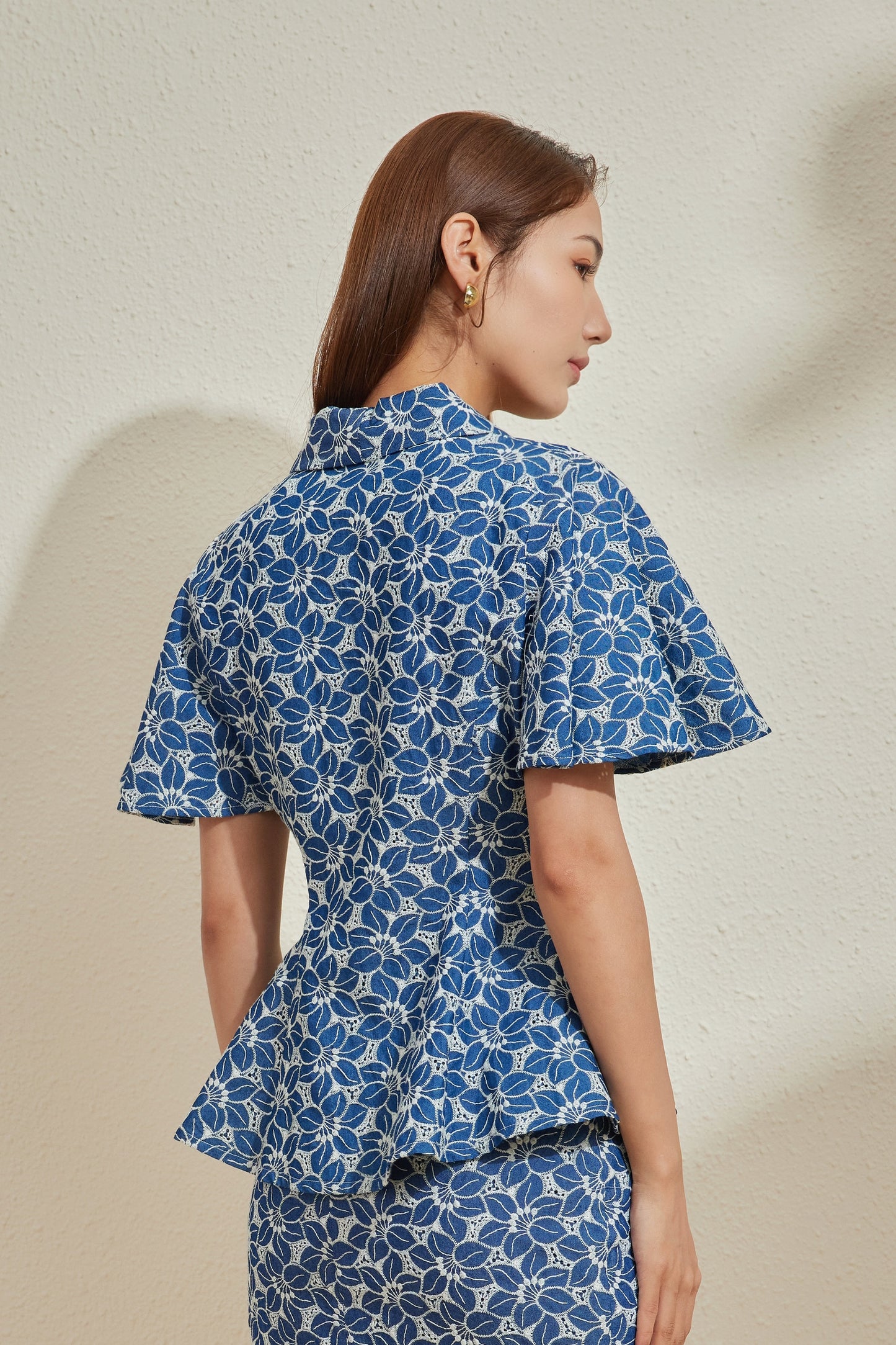 KEBAYA TOP IN NAVY AZALEA