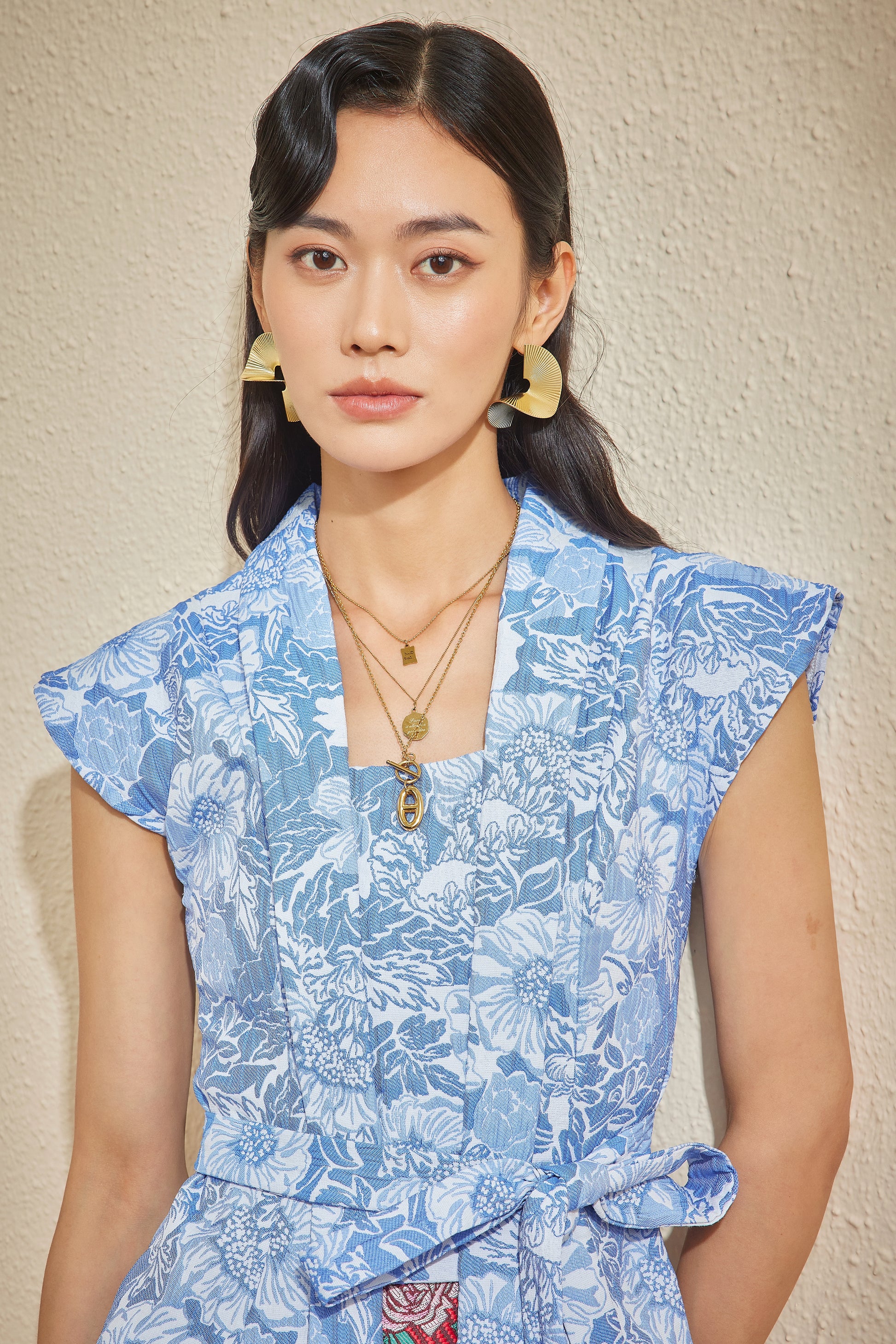 NYA CHIK TOP IN CAERULEUM