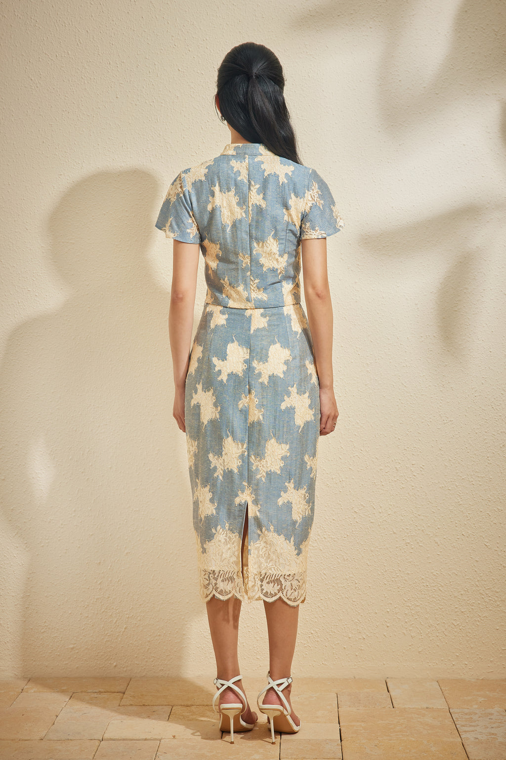 NARI LACE SKIRT IN GARDEN HEIRLOOM