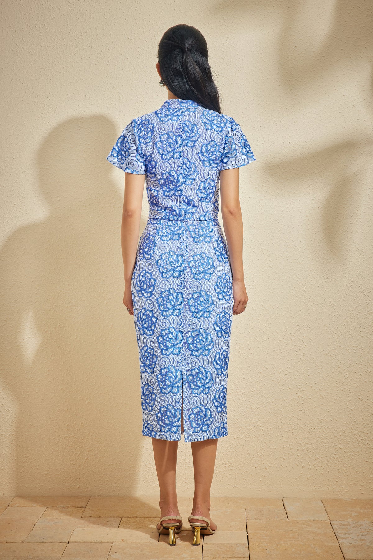 PINGYANG LACE TOP IN BLUEHAVEN