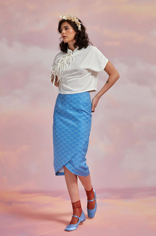 HANABIRA SKIRT IN SEIGAIHA CLOUD