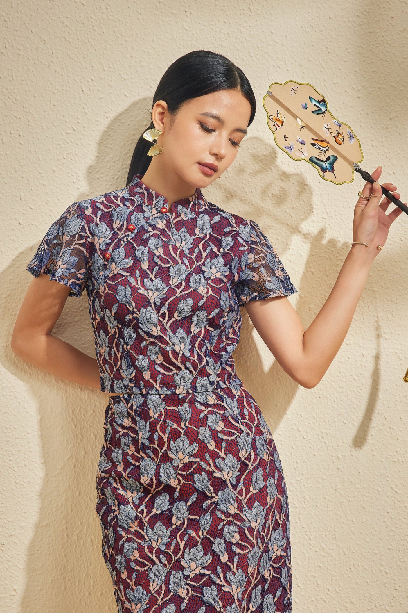 PINGYANG LACE TOP IN PLUM FROST