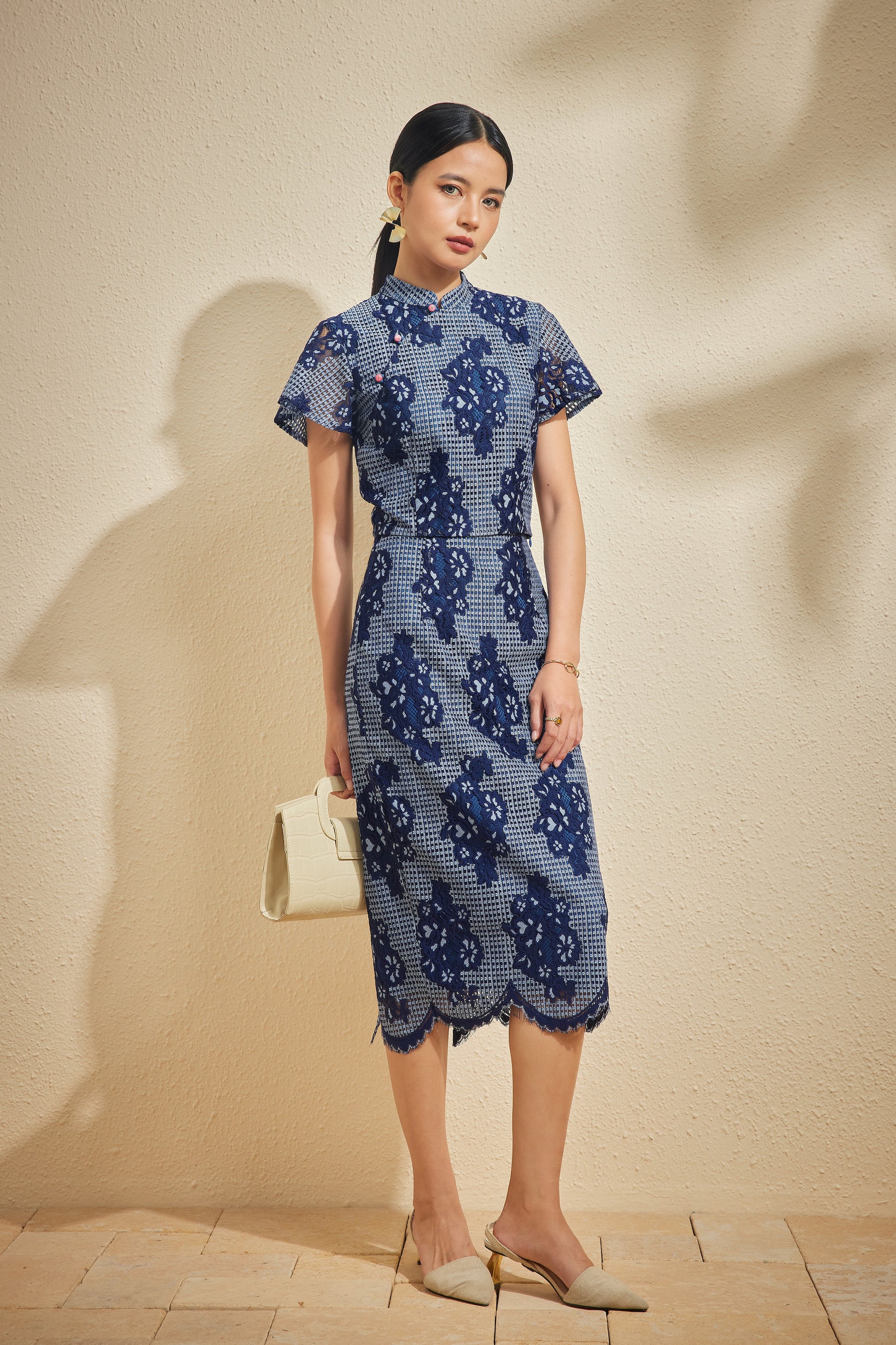 PINGYANG LACE TOP IN COBALTE