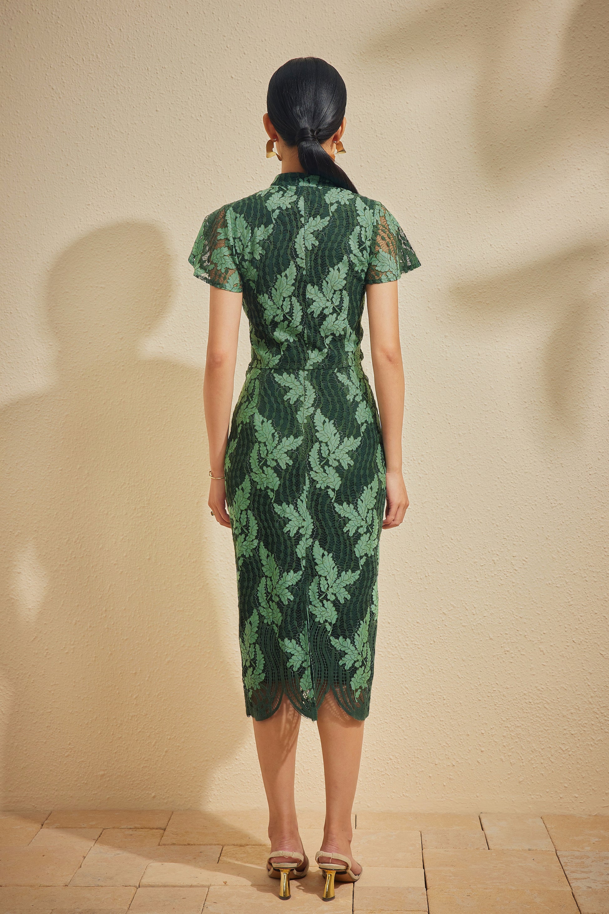 PINGYANG LACE TOP IN JADE CASCADE