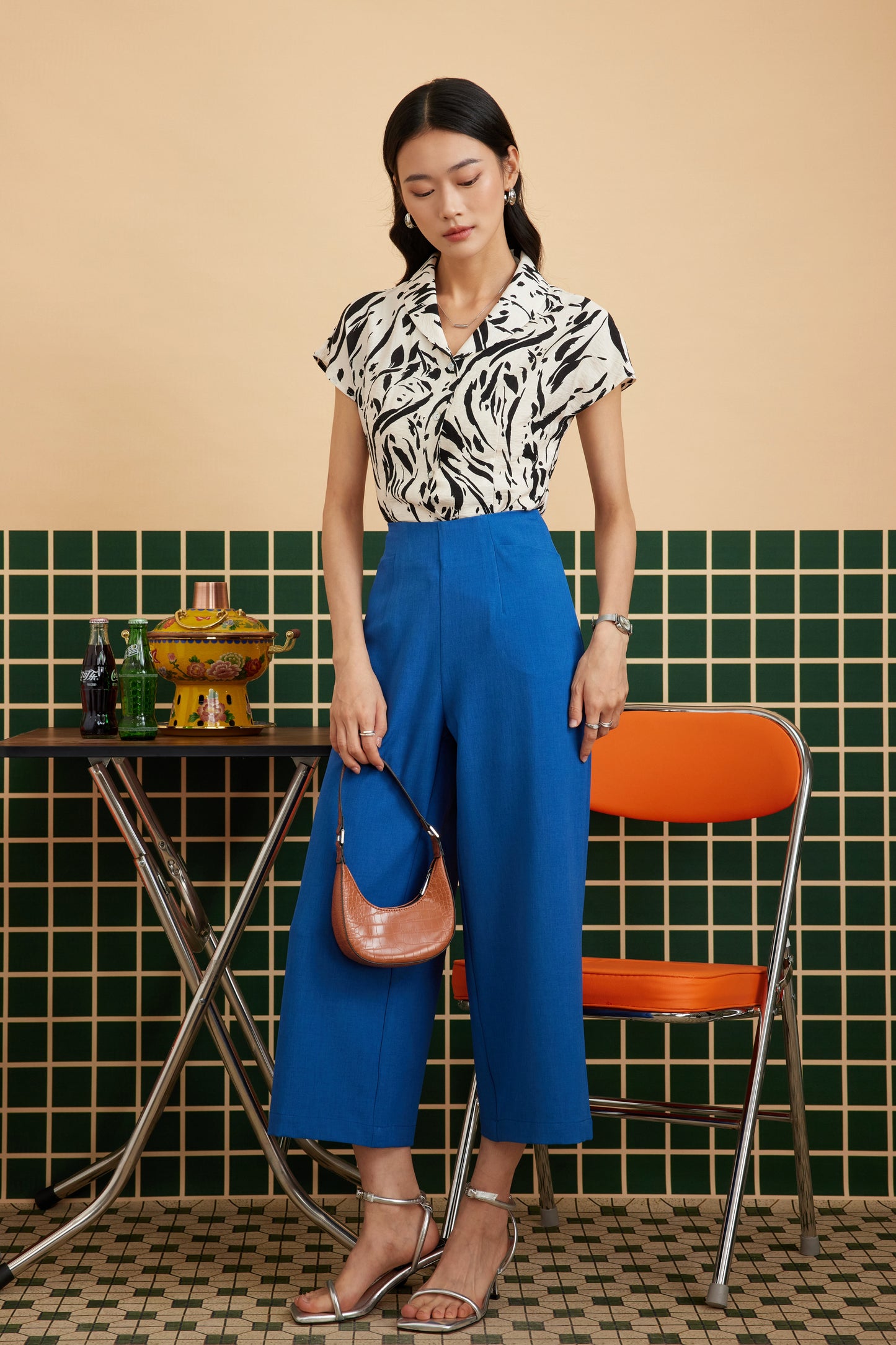 ROCKABILLY SHIRT IN ABSTRACT SABLE