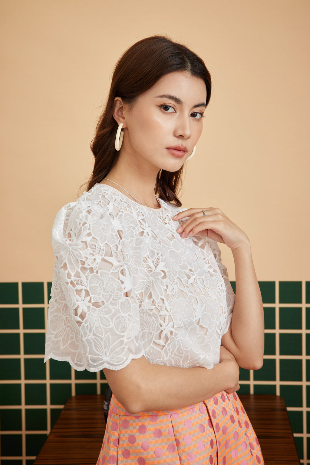 CAMISA IN TEA LACE
