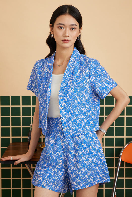 CROPPED CUBAN IN BLUE LOTUS
