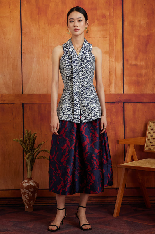HANA SKIRT IN DARK POPPY