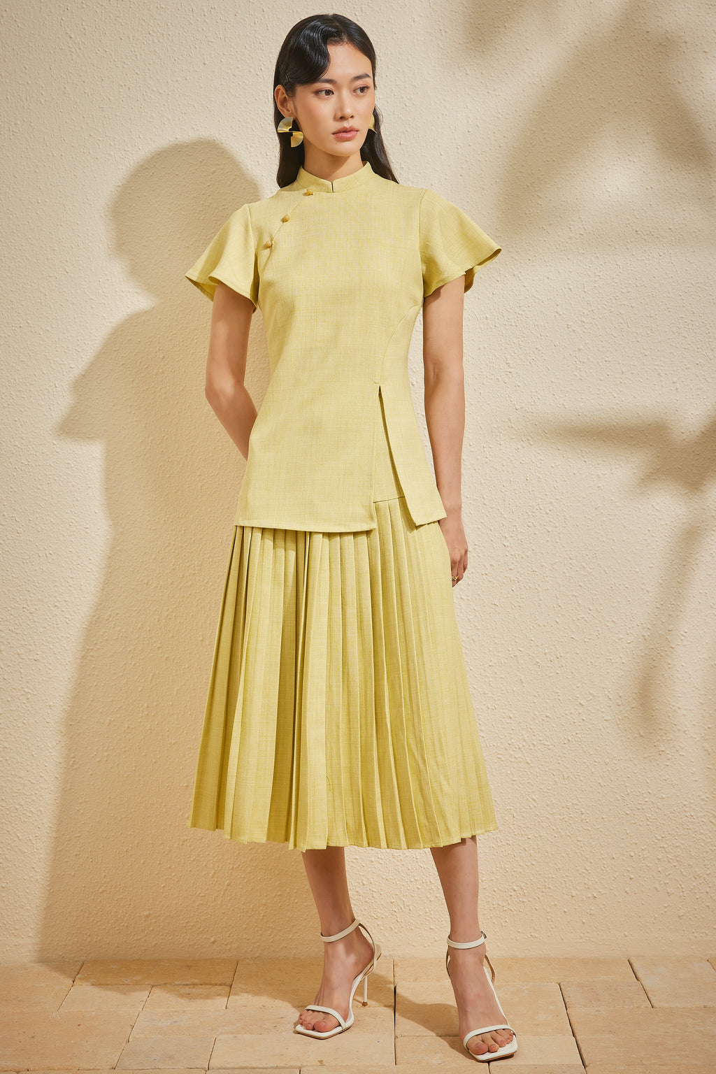 SOUTHERNER TOP IN LEMONGRASS SILK