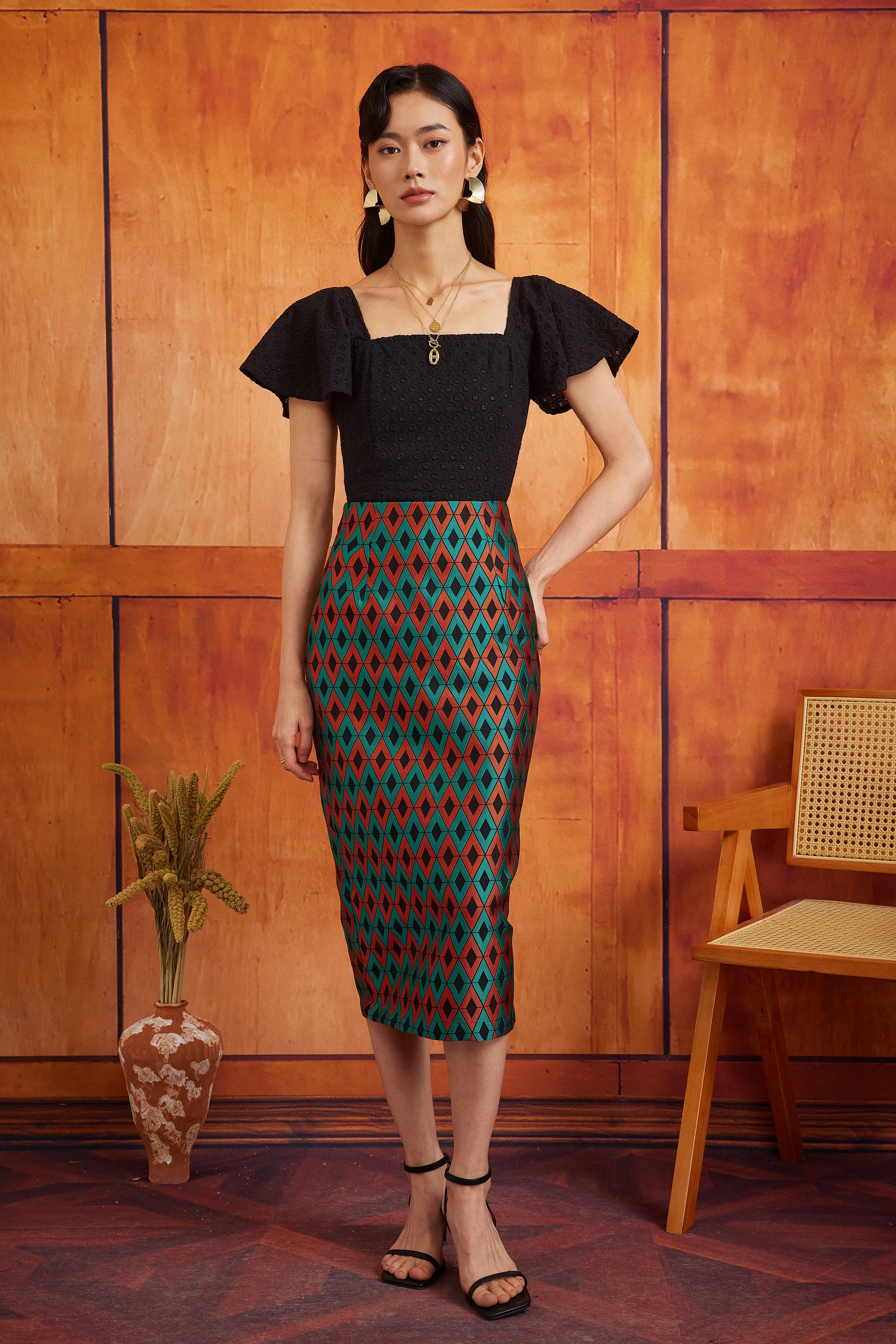 NARI SKIRT IN TURQUOISE RUST