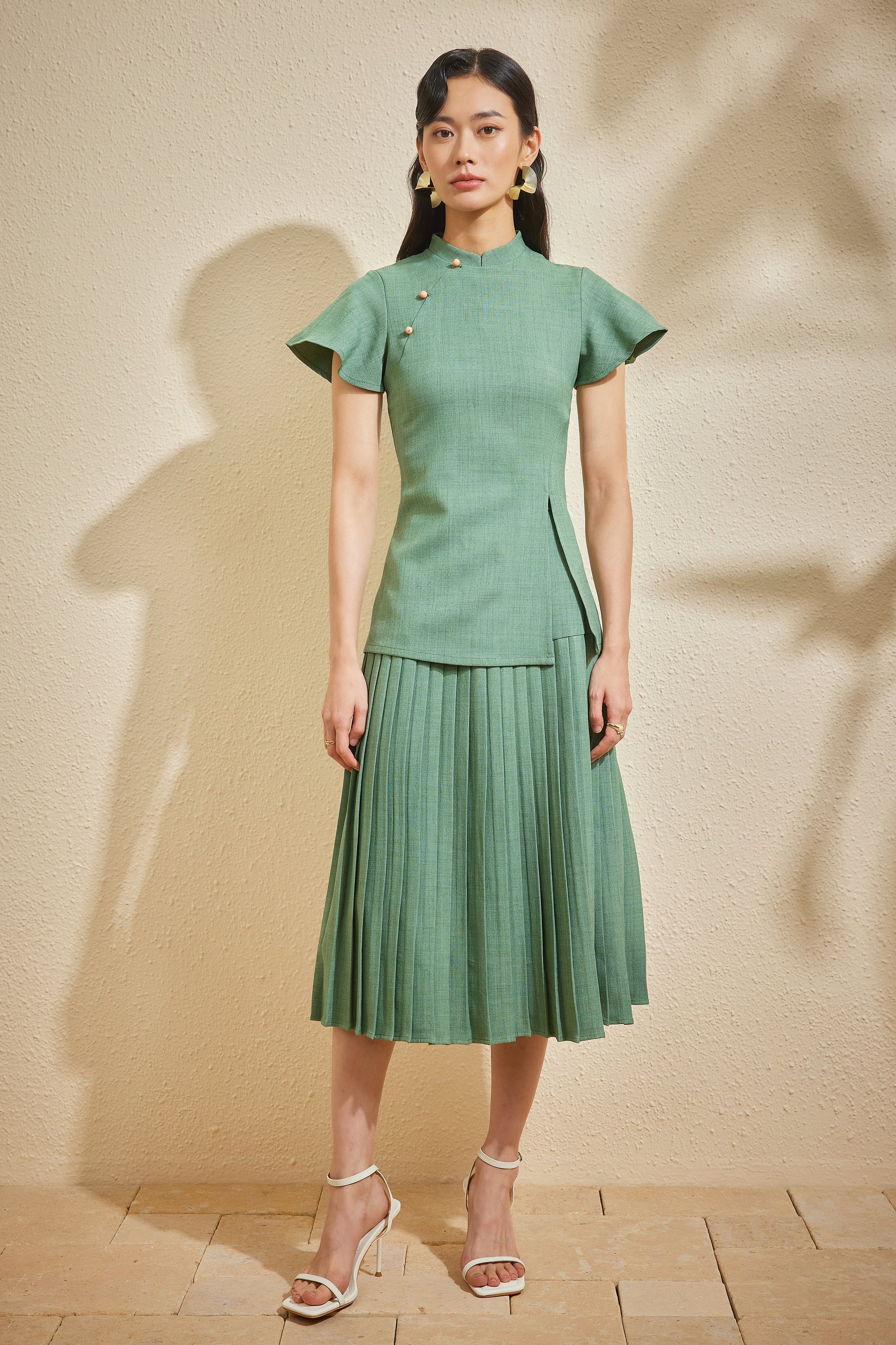 SOUTHERNER TOP IN SOFT JADE