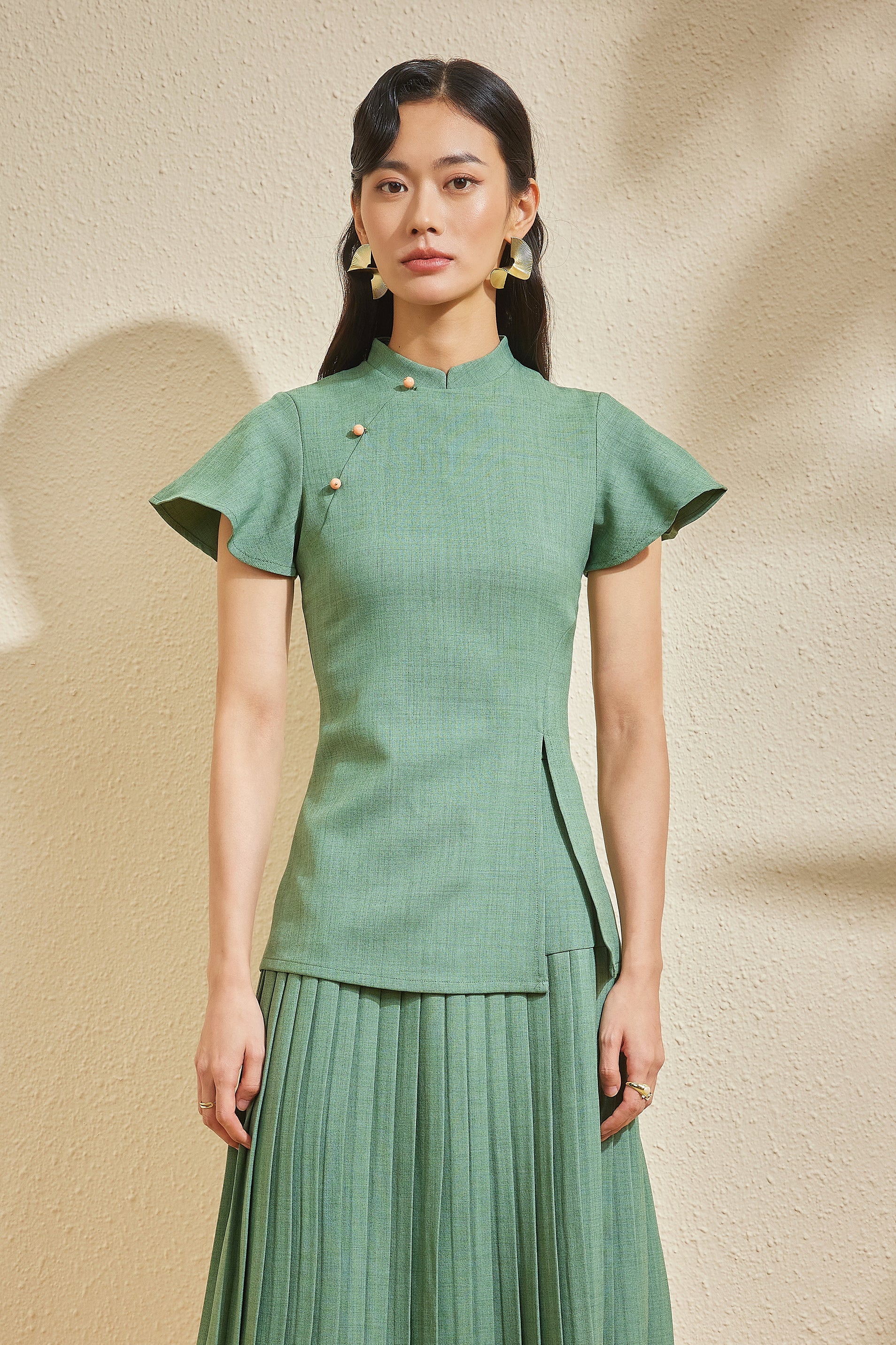SOUTHERNER TOP IN SOFT JADE